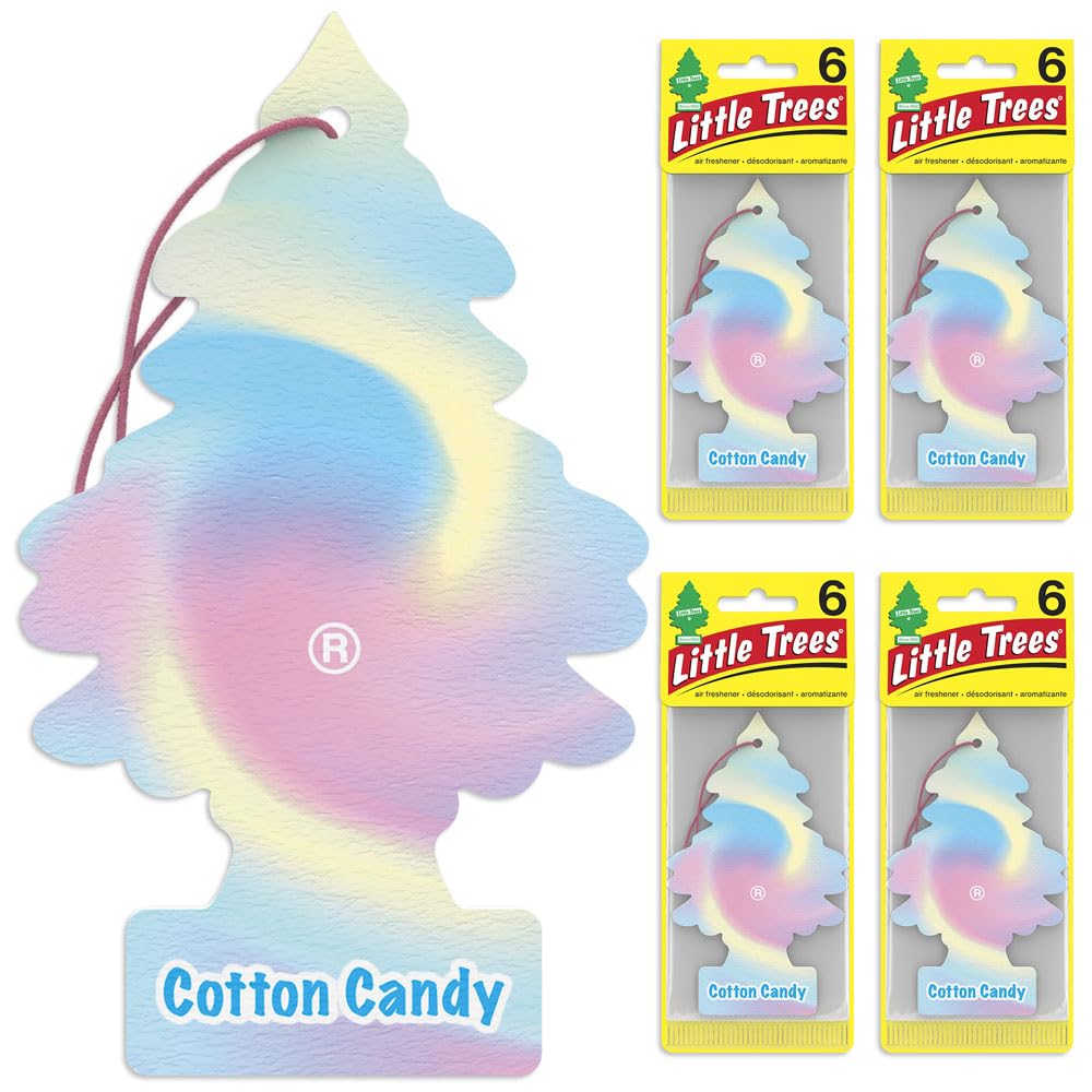 Little Trees Air Fresheners Car Air Freshener. Hanging Tree Provides Long Lasting Scent For Auto Or Home. Cotton Candy, 24 Air F