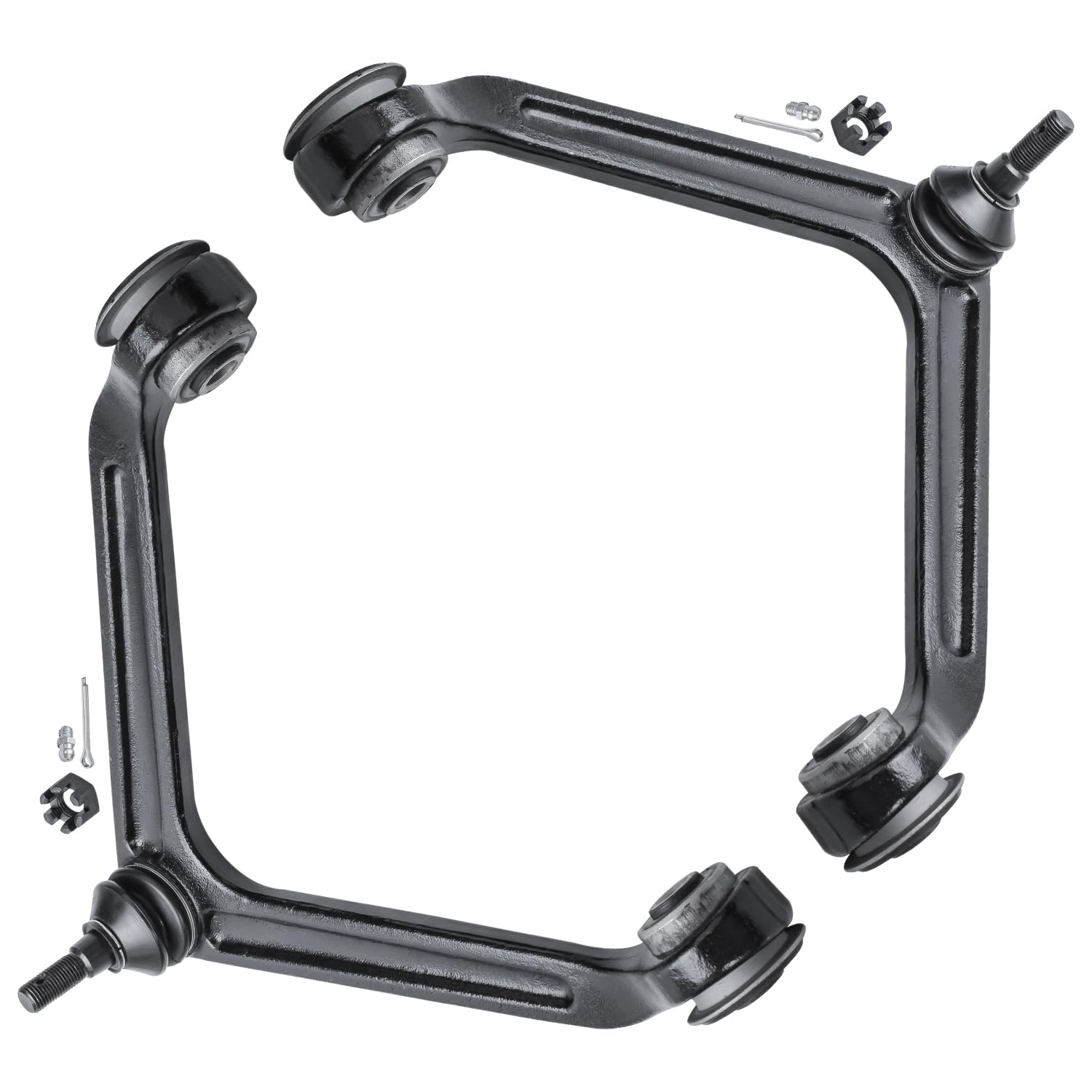 Detroit Axle 12pc 4WD Suspension Kit for Dodge Ram 1500 (2002-2005) - Includes Control Arms, Ball Joints, Tie Rod Ends - Black