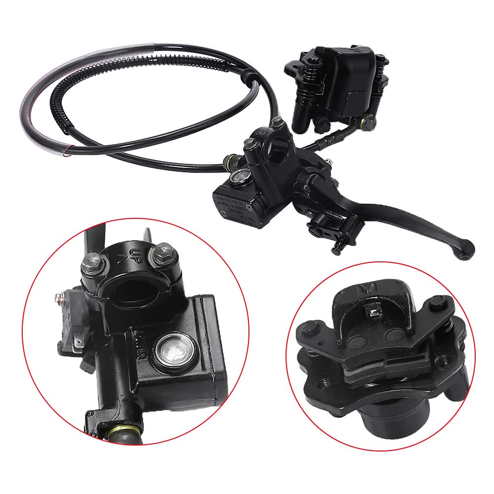 Rear Hand Hydraulic Disc Brake Master Cylinder Caliper Assembly with Brake Pads for Chinese ATV Quad TaoTao Buyang Coolsport Kaz