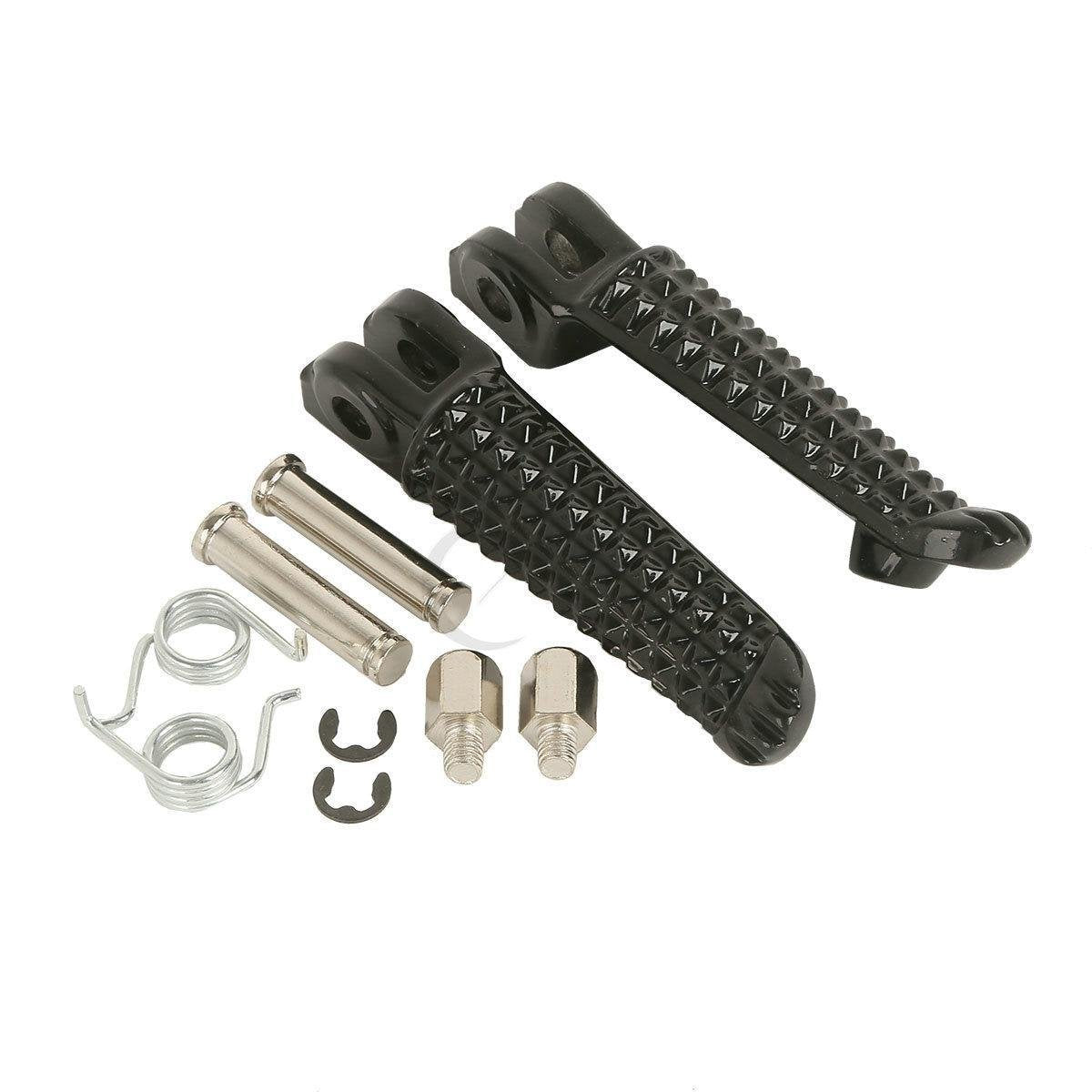 Xfmt Black Left&Right Foot Pegs For Yamaha Yzf R1 1998-2022 R1S R1M 2015-2022 Yzf R6 1999-2020 Yzf R6S 2003-2009
