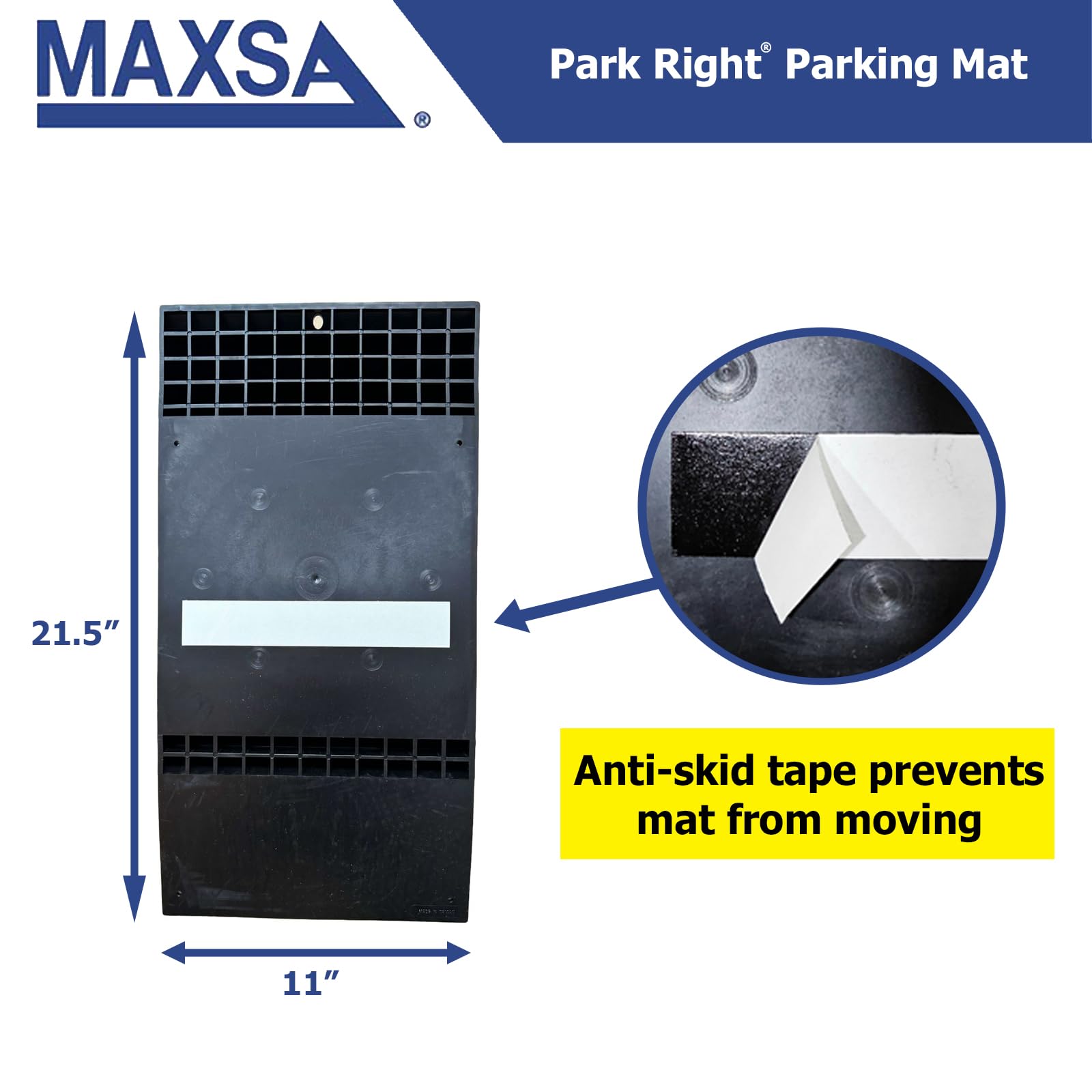 Maxsa 37356 Park Right 21" X 11" X 2" Parking Mat, Yellow