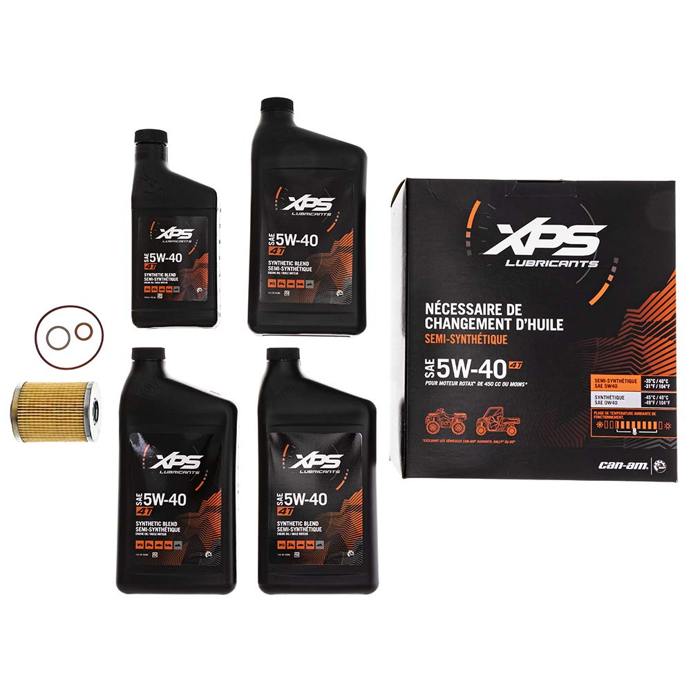 CAN AM Off-Road 4T 5W-40 Synthetic Blend Oil Change Kit for Rotax 450 cc - Model 779256/9779487