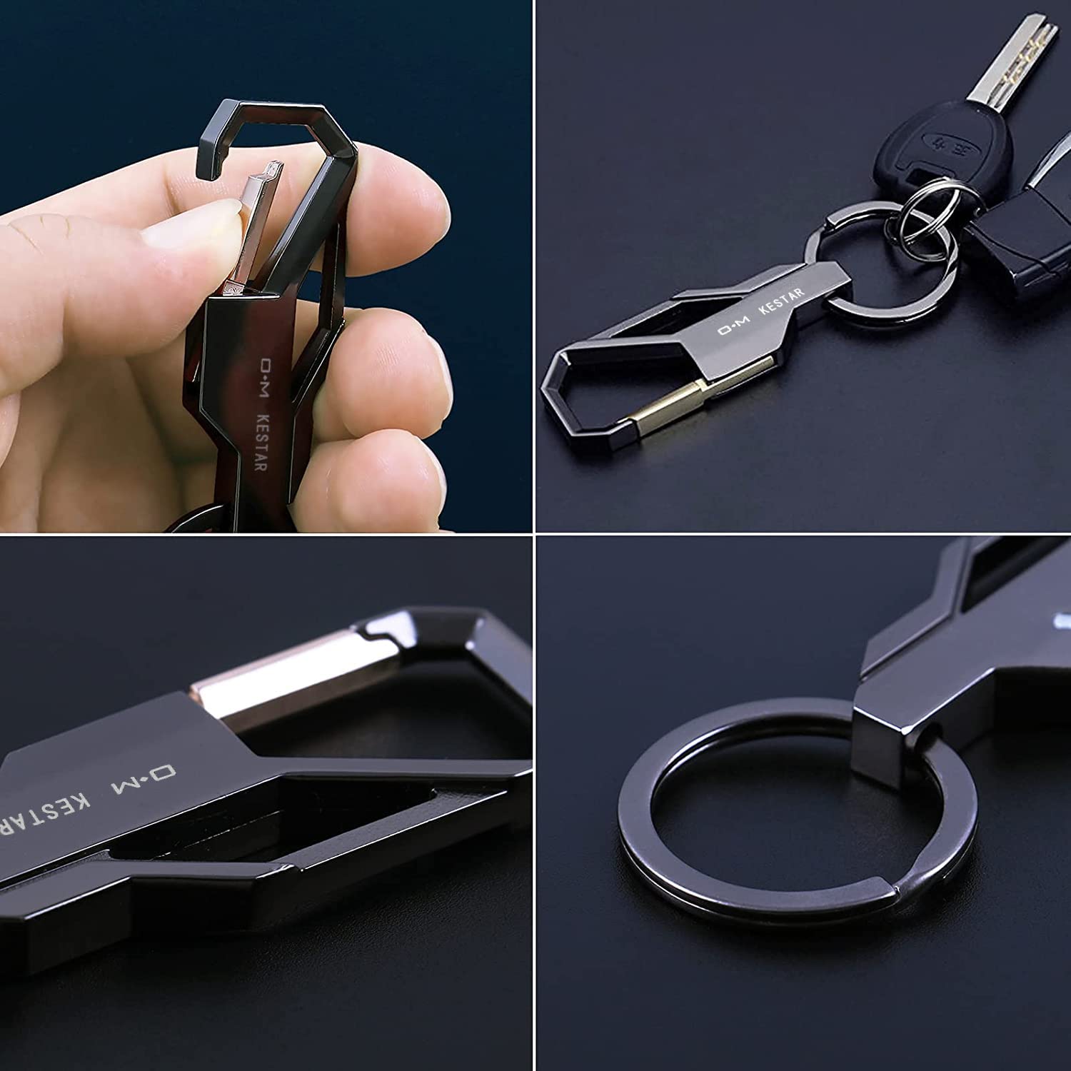 Kestar Car Key Chain Key Ring Business Keychain For Men, Black