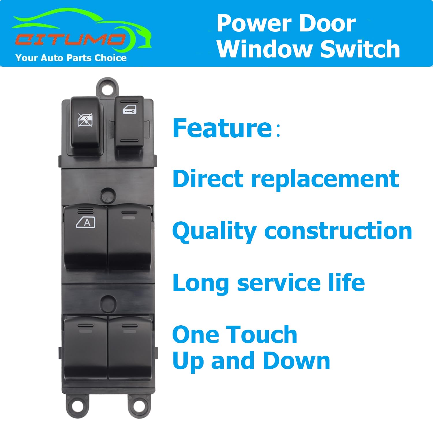25401-Zj60A Driver Side Master Power Window Switch Compatible With 2008-2012 Sentra, Replace Oe# 25401-Zn50C, 25401-2T504
