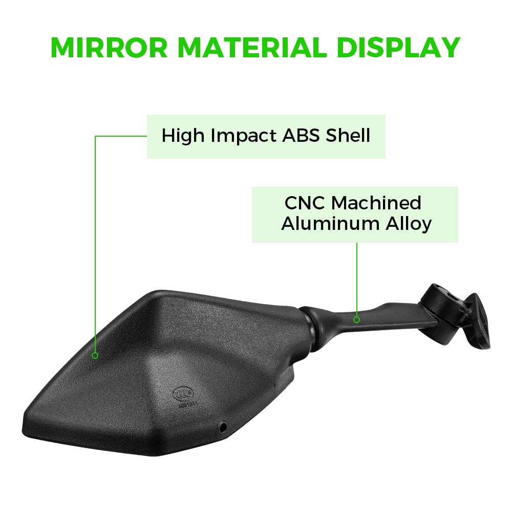 Kemimoto Compatible With Ninja 300 Mirrors Motorcycle Rear View Mirror Compatible With Ninja 250 Zx 6R 636 300R Ex300 Abs 2011-2