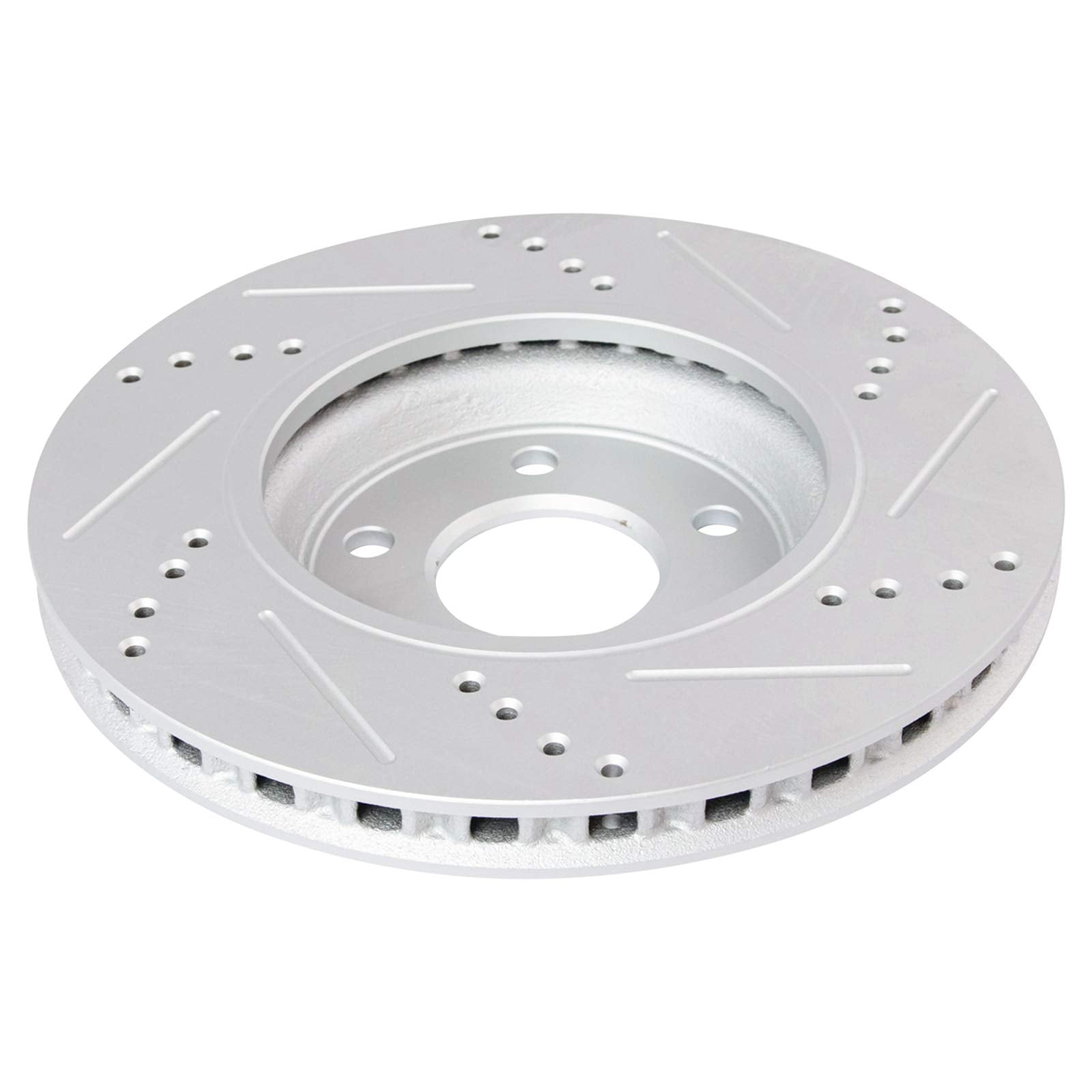 Trq Front Performance Brake Rotor Drilled Slotted Pair Set For 2007-2009 Aura / 2005-2009 Cobalt / 2007-2009 G5 / 2005-2010 G6 /