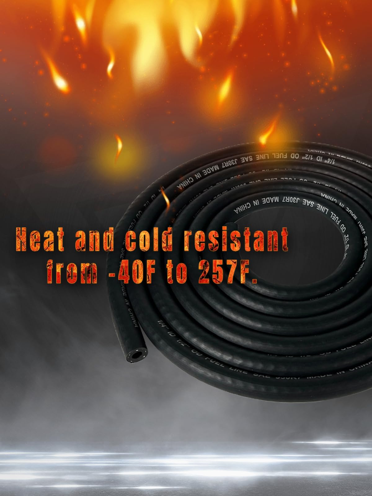 Yamakato 1/4 Fuel Hose Line Nbr Reinforced Sae J30R7 30 Feet Rubber Tubing