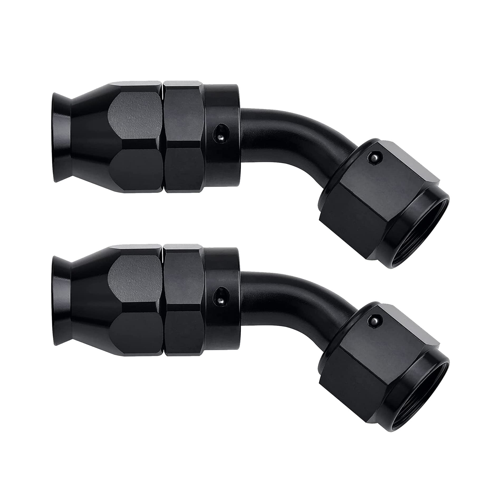 Evil Energy 8An Ptfe Hose End Fitting 45 Degree Black For Ptfe Hose Only 2Pcs