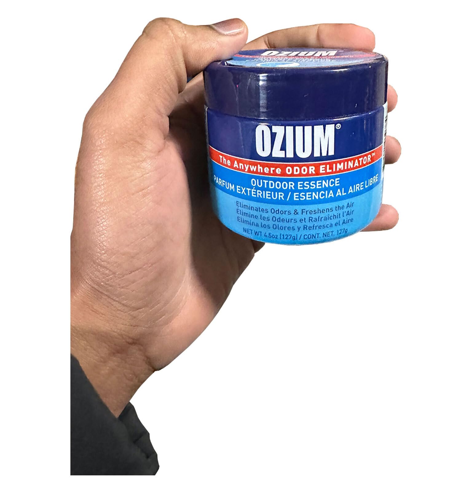 Ozium 4.5 Oz. Odor Eliminating Gel for Homes, Cars, Offices and More (Original + Carbon Black + Outdoor Essence + That New Car S