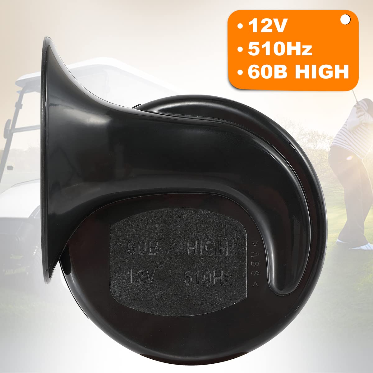 XUANYUDG0769 12V Universal Snail Golf Cart Horn Kit, Adjustable Volume Control Electric Horn for EZGO, Club Car, Yamaha, UTVS, A