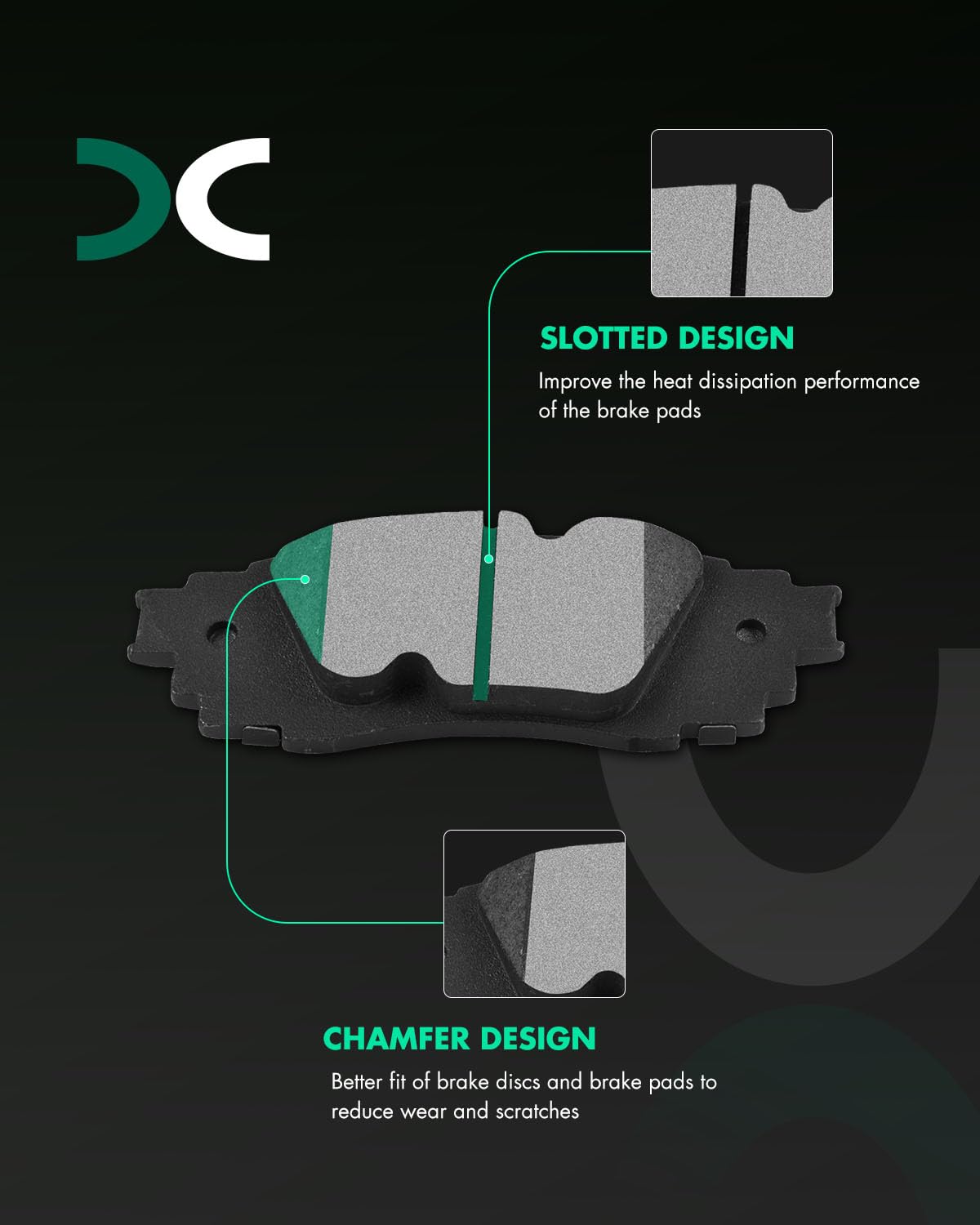 Scitoo Rear Disc Brake Pad Set 4Pcs W/Hardware Fit For Lexus For Es250/For Rx350/For Rx350L/For Rx450H/For Rx450Hl/For Ux200/For