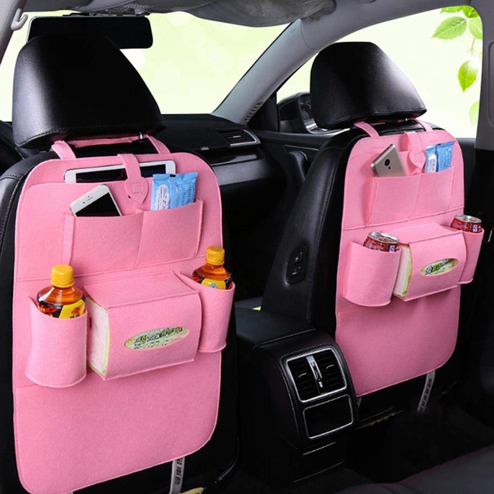 Spedy Car Auto Seat Back Multi Pocket Storage Bag Organizer Pink 1 Piece Backorganiser8