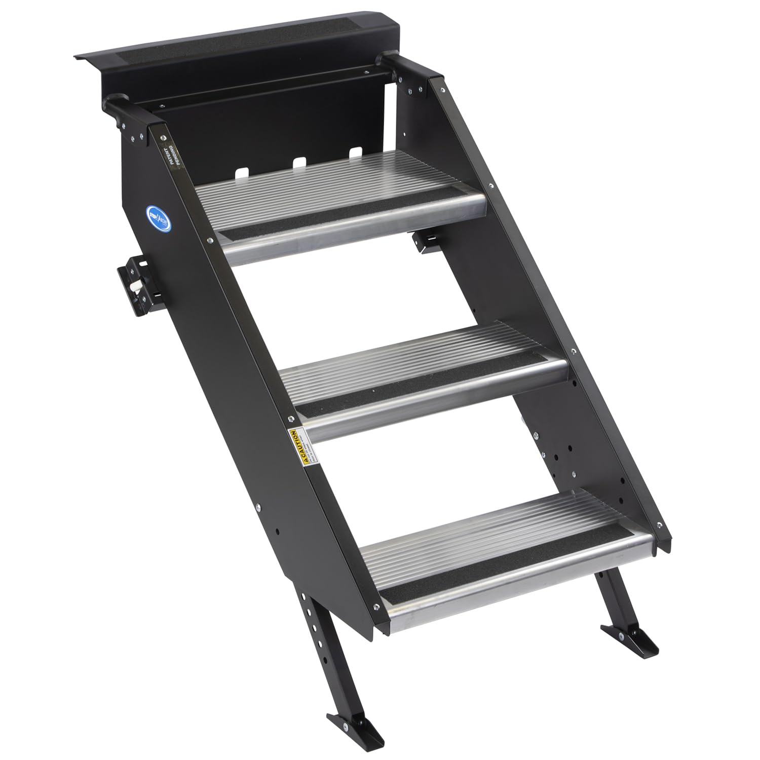 MORryde STP-208 3-Step Fold-Up RV Entry Step - Fits 30" to 32" Door Width, Silver
