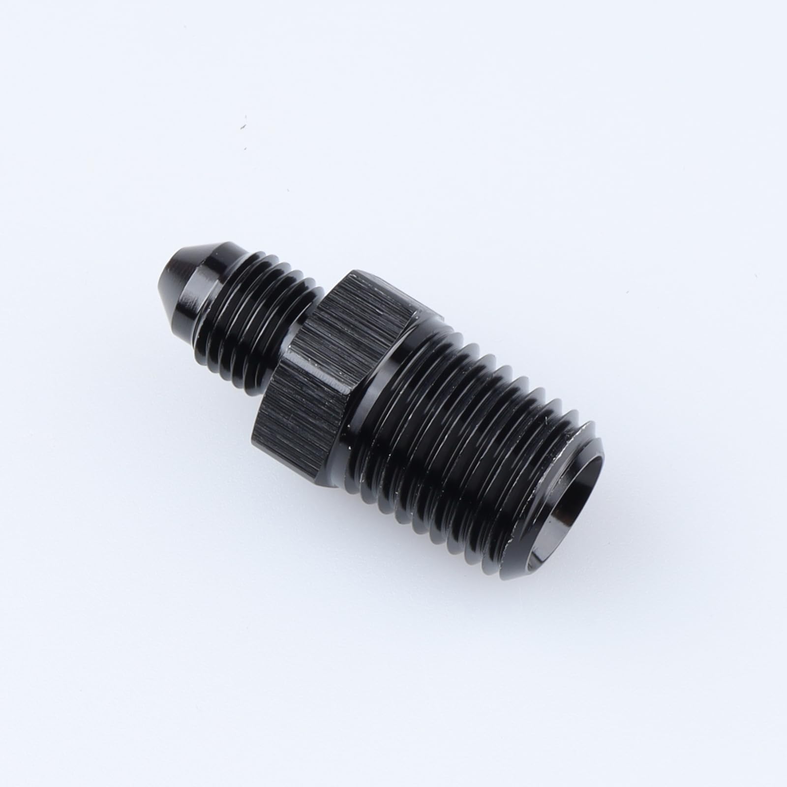 Ac Performance Male 1-1/4'' Npt To -20 An Flare Adapter Straight Aluminum Black