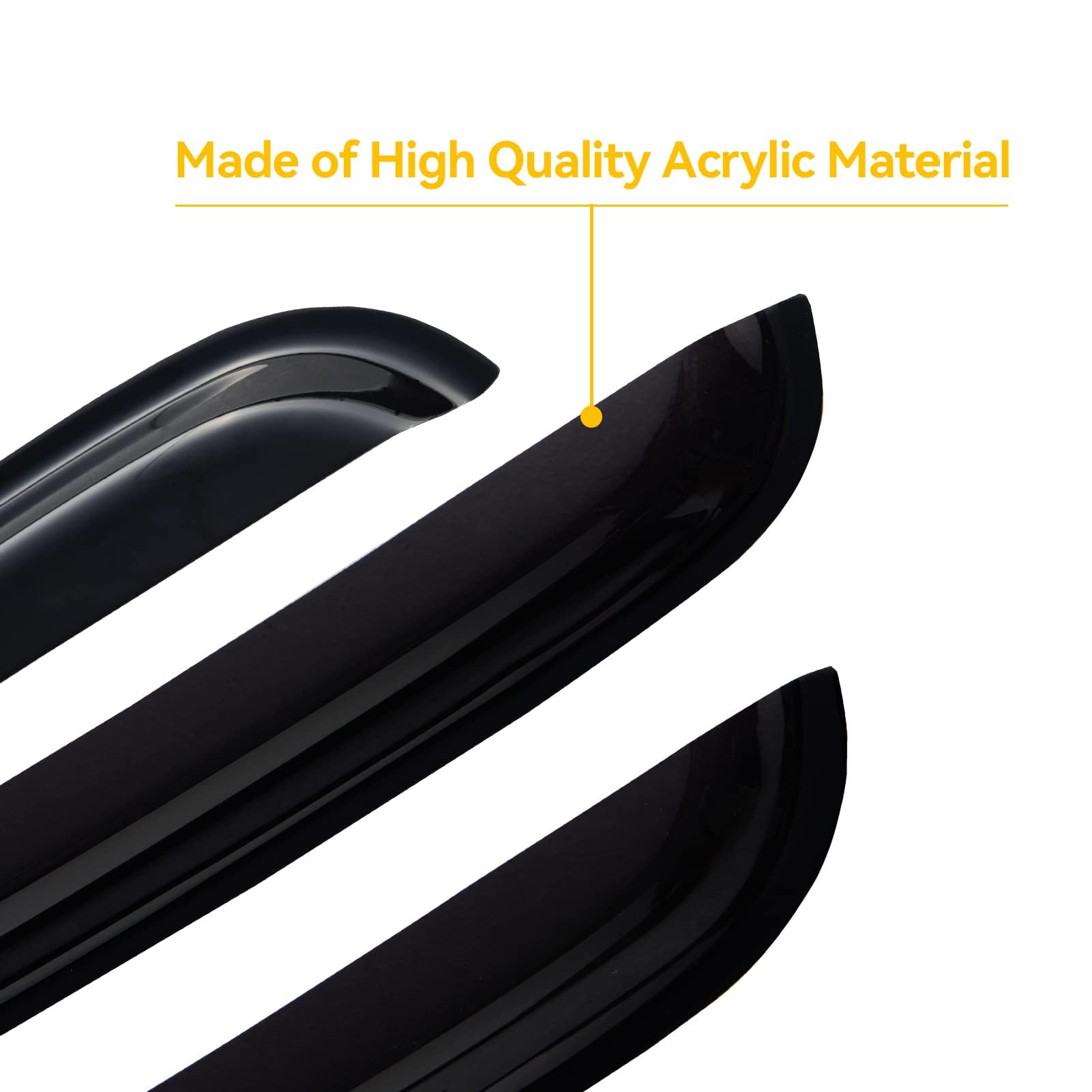 Cxdar Window Visors for 2007-2014 Chevy Tahoe/GMC Yukon, Dark Smoke Tinted Acrylic Rain Guards, Vent Wind Deflectors