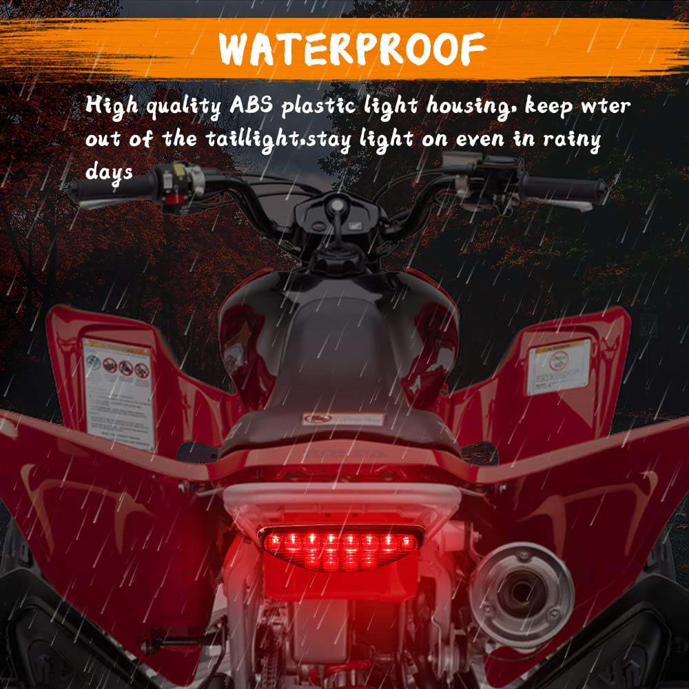MotoParAcc Red LED Tail Light Motorcycle ATV Brake Taillights for 2005-2007 TRX400EX, 2006-2014 TRX450ER, 2004-2009 TRX450R, 200