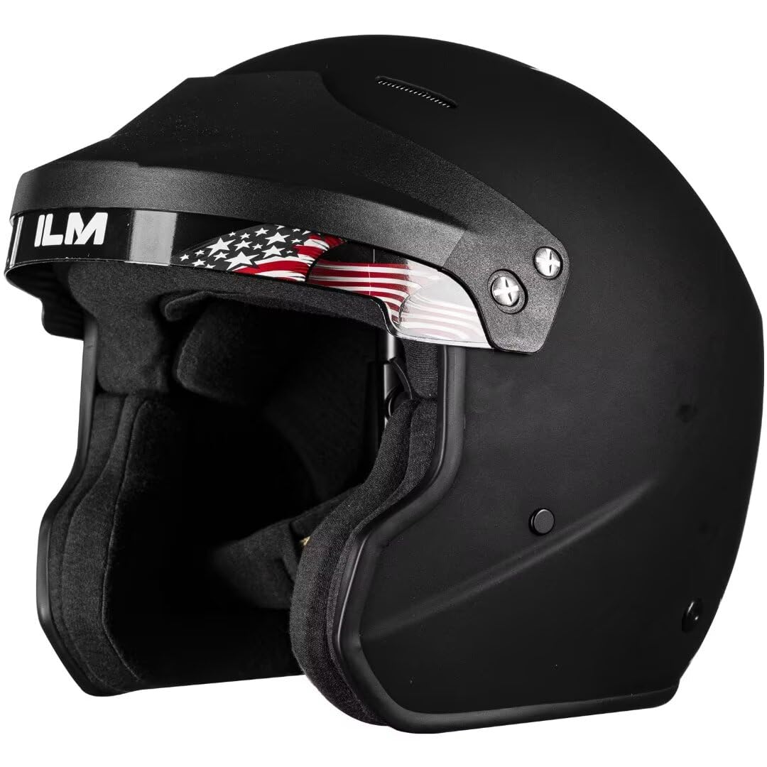 ILM Snell SA2020 Open Face Auto Racing Helmets for Men and Women Model R85 (XL, MatteBlack)