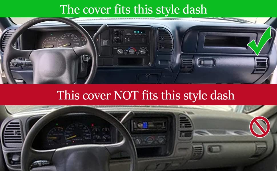 Yiz Dash Cover Mat for 1997-2000 Chevy Silverado/GMC Yukon, 97-98 Navy Blue, Model YIZ804445y57, Dashboard Protector
