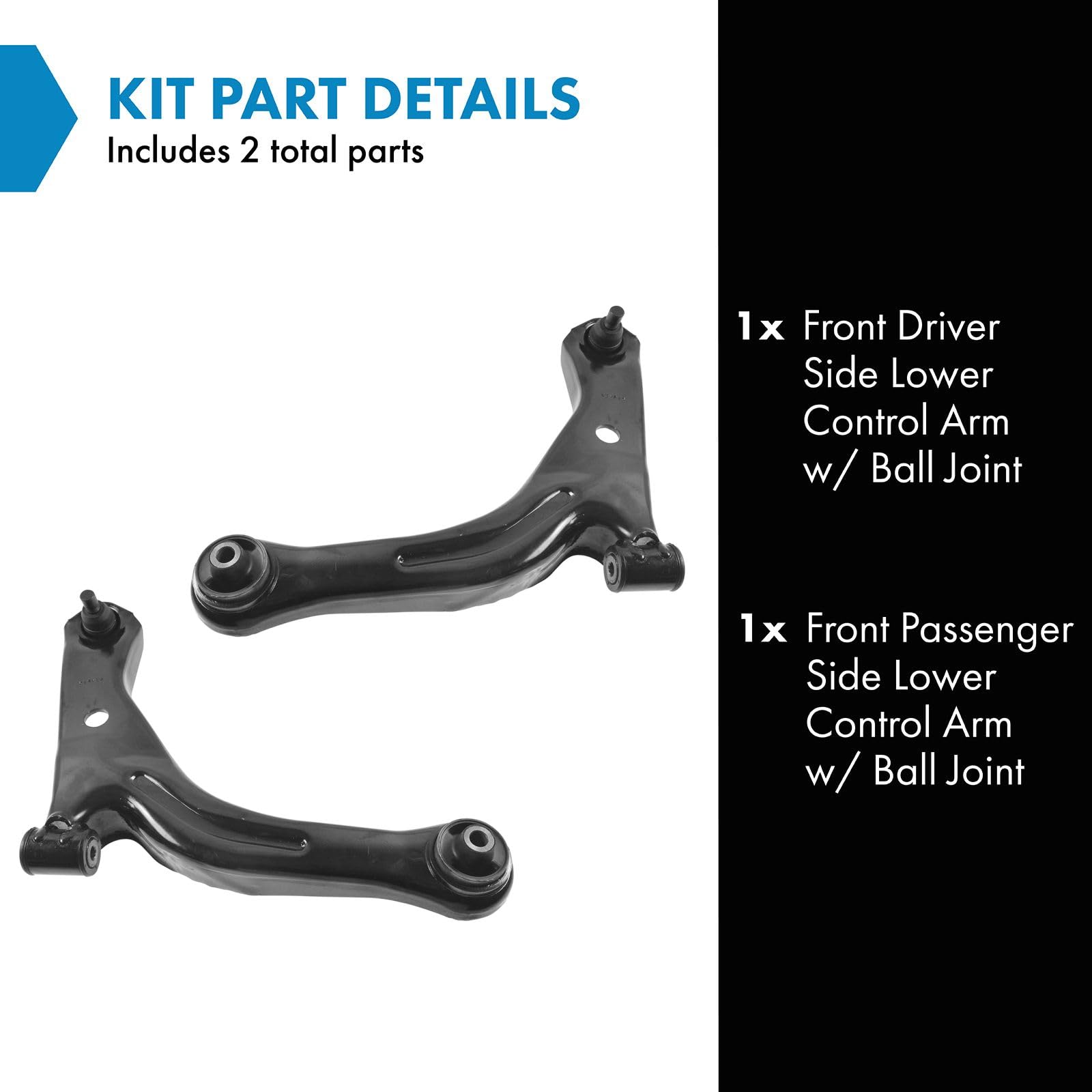 Trq Front Lower Control Arm With Ball Joint Set Compatible With 2005-2012 Ford Escape 2005-2011 Mazda Tribute Mercury Mariner