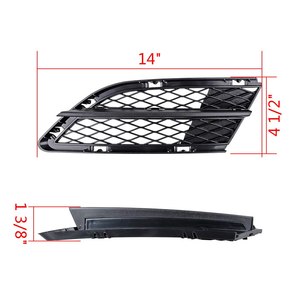 2Pcs Front Bumper Lower Fog Light Grille Mesh Grill Compatible With 335I 328I E90 E91 2008-2012 51117198901/51117198902