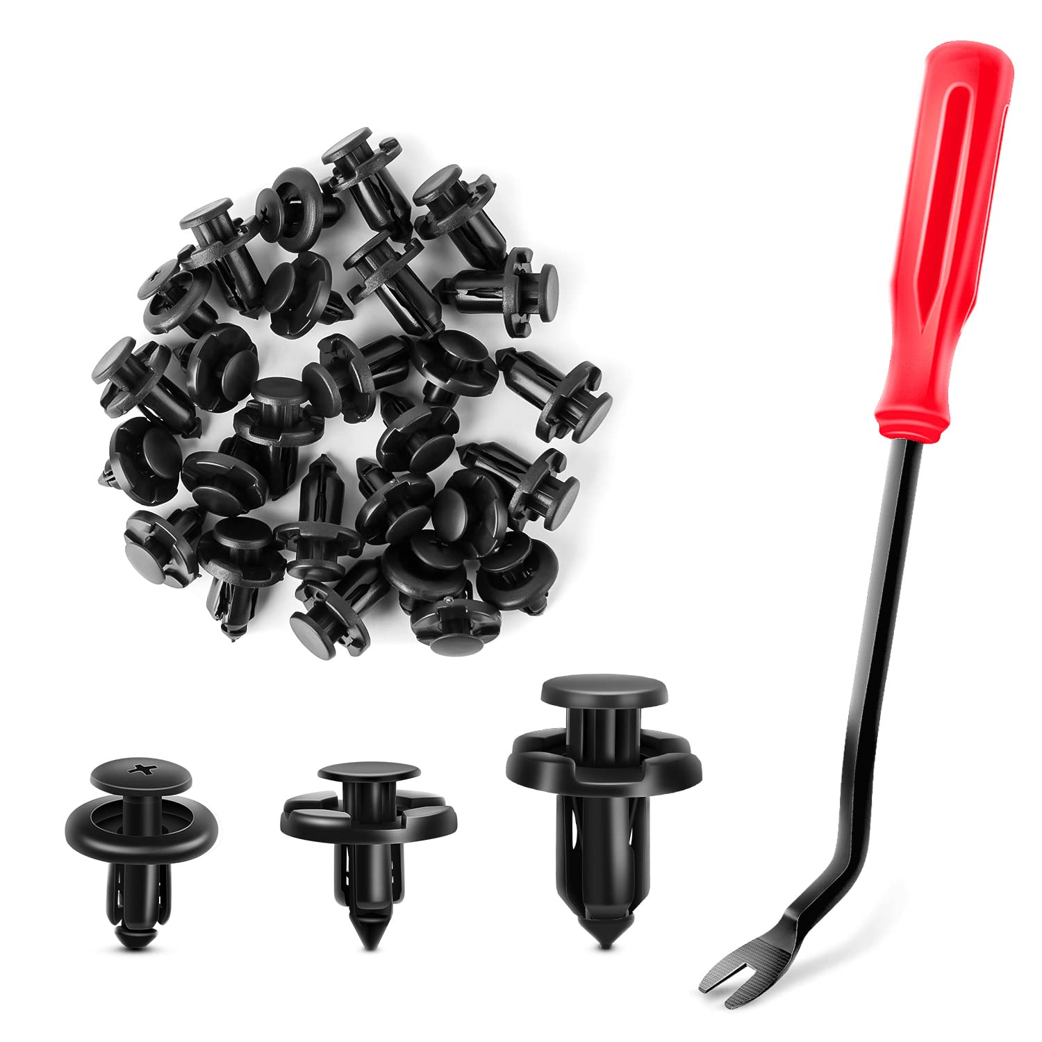 GOOACC 100PCS 7mm 8mm 10mm Compatible with Subaru Push Type Retainer Fasteners Rivets Clips OEM Upgrade for 90914-0007, 90913-00