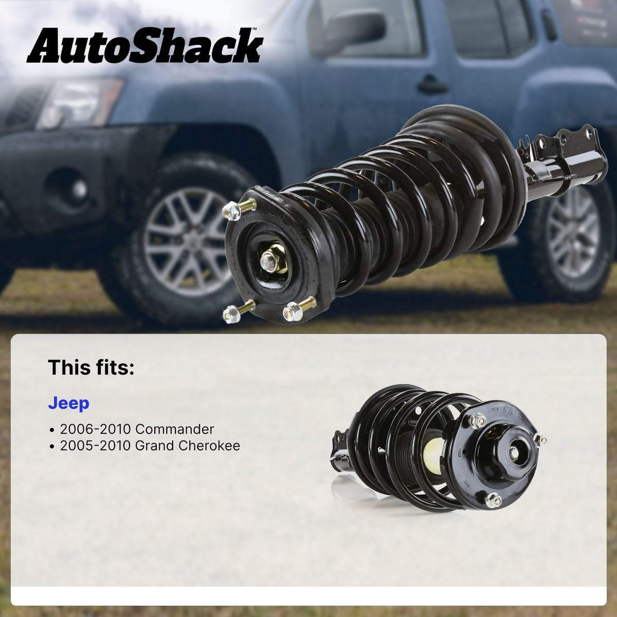 Autoshack Front Complete Struts Coil Springs Assembly Pair Of 2 Driver And Passenger Side Replacement For 2005-2010 Jeep Grand Cherokee 2006-2010 Commander 3.0L 3.7L 4.7L 5.7L 4Wd Awd Rwd Cst100291Pr