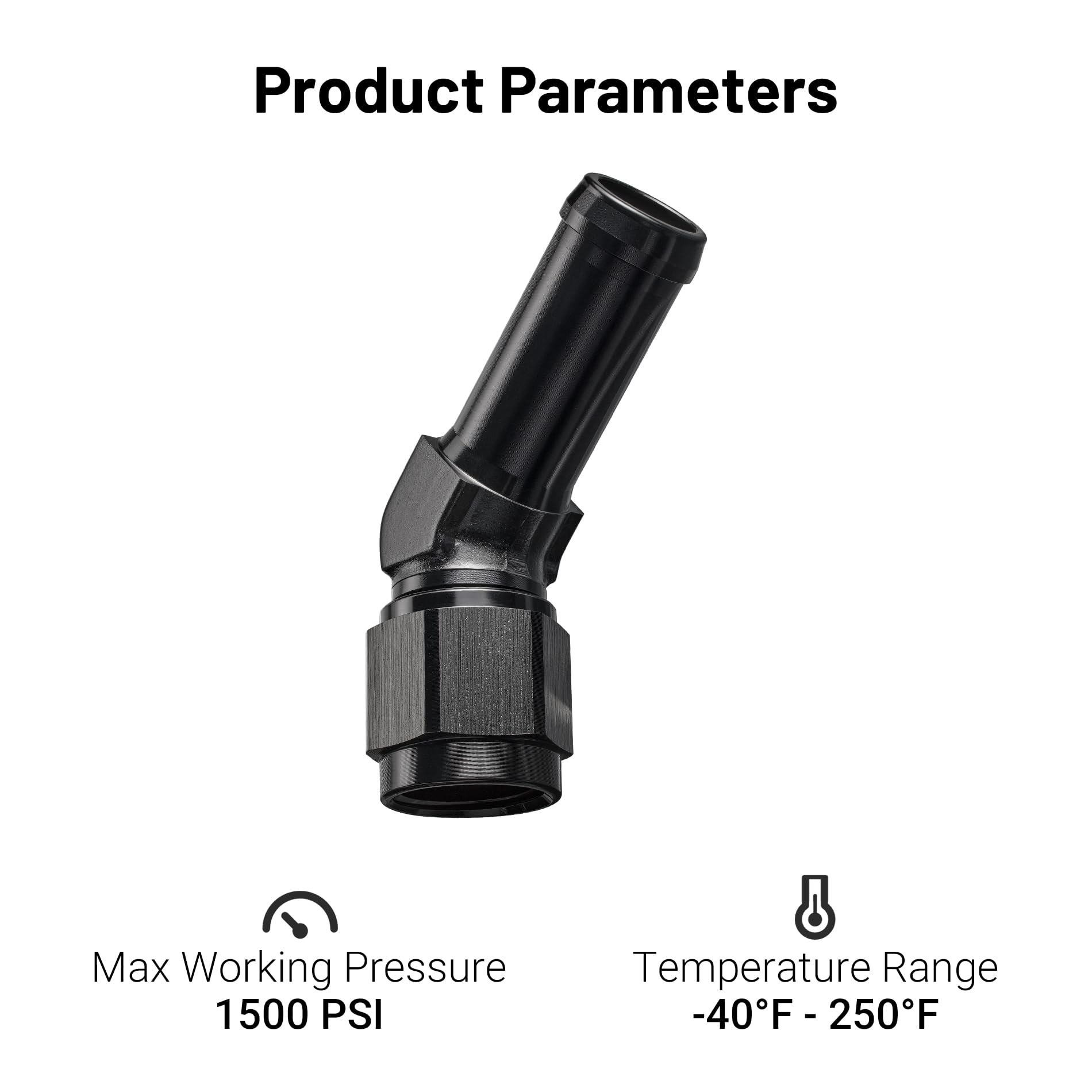 EVIL ENERGY 6AN Female to 1/2'' Barb Hose Fitting 45 Degree Swivel 2PCS