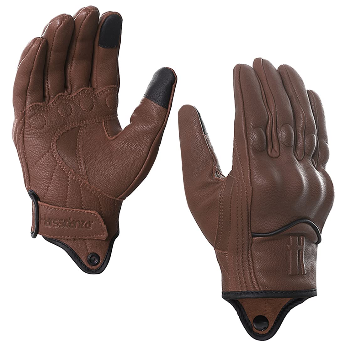 Harssidanzar Leather Motorcycle Gloves,Womens Motorcycle Gloves Riding Gloves Driving Glove For Women, Motorbike Gloves,Powersports Gloves Touchscreen Gl016,Saddle,Size L