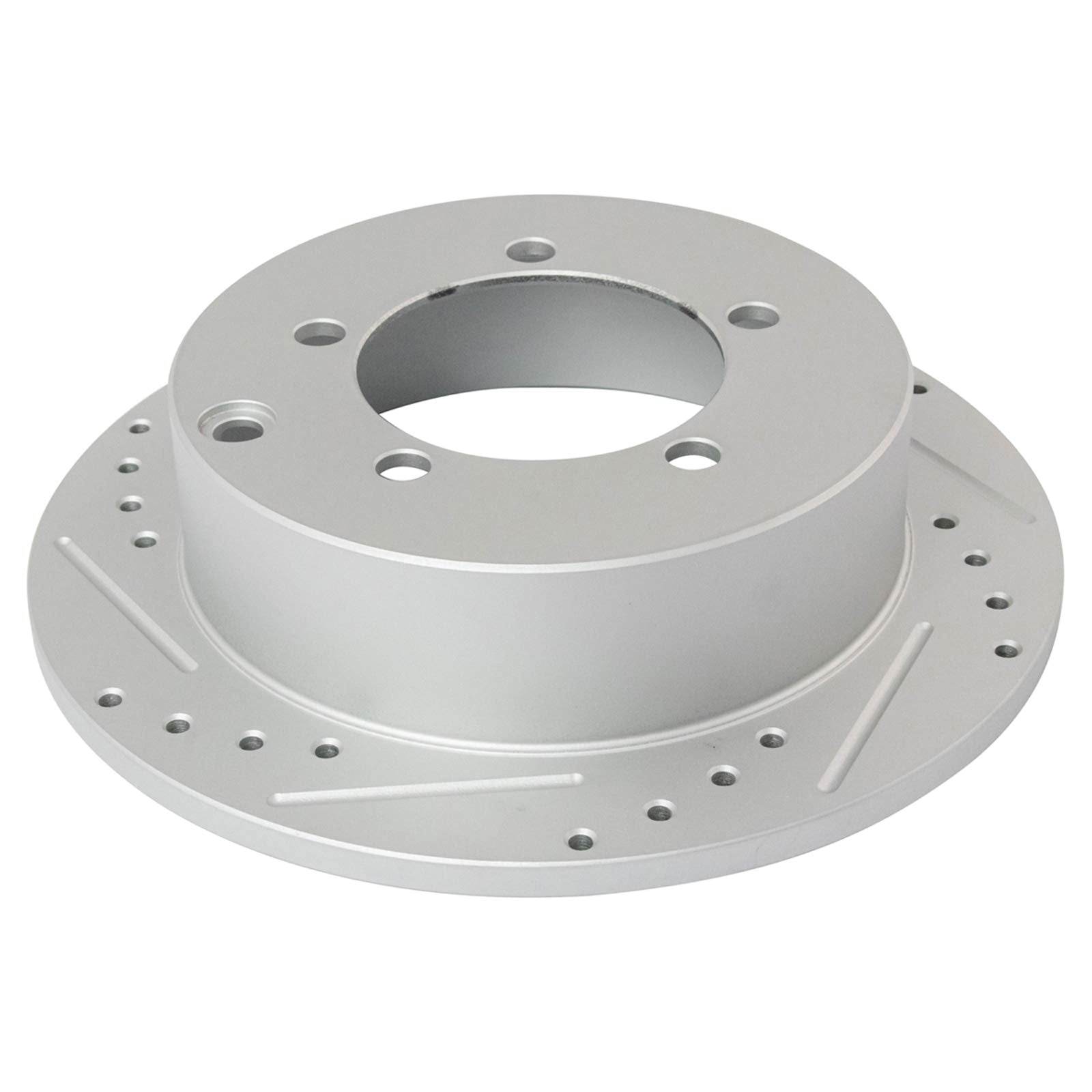 Trq Performance Brake Rotor Drilled Slotted Rear Coated Pair For Mitsubishi