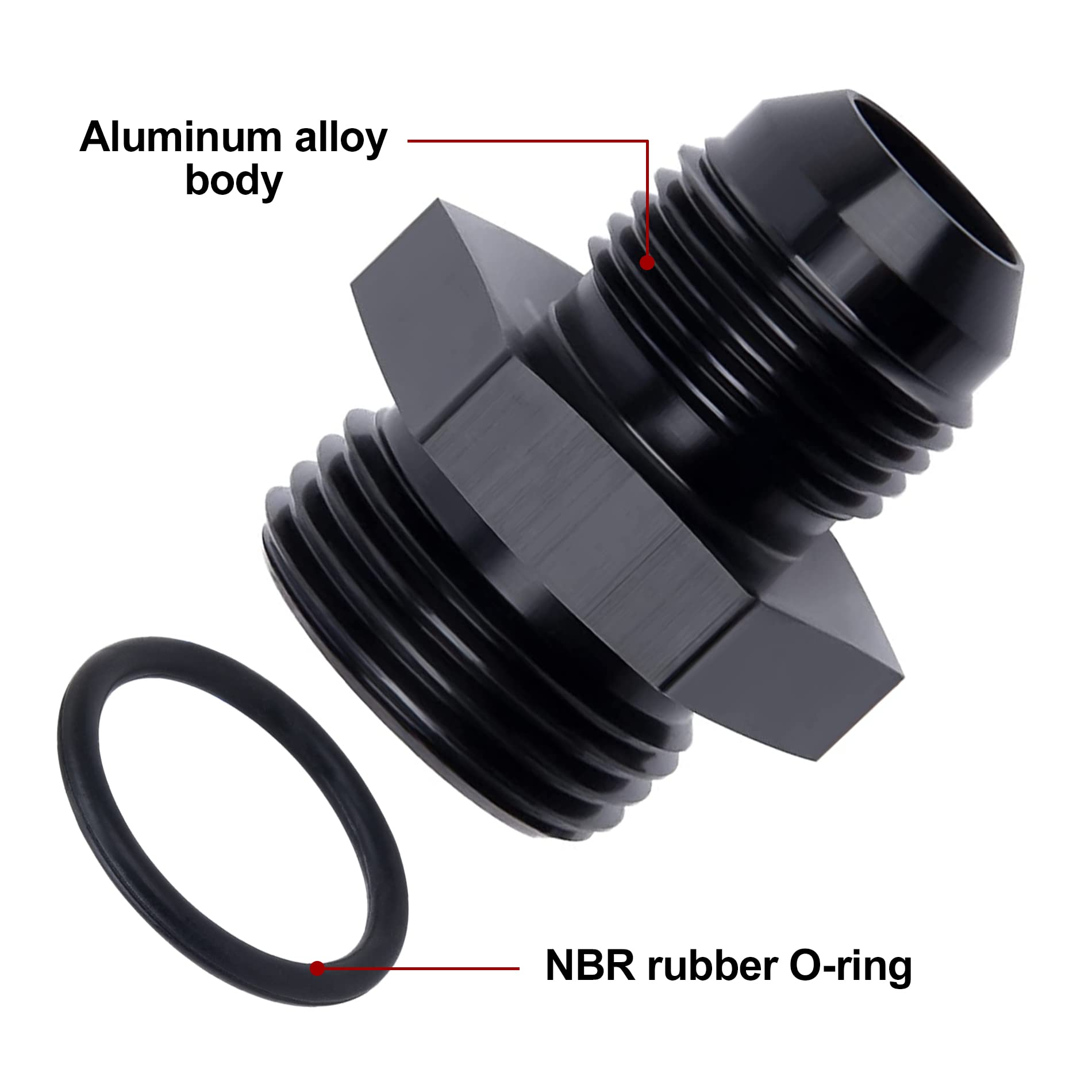 Evil Energy 10An Flare To An12 Orb Male O-Ring Fitting Adapter 2Pcs