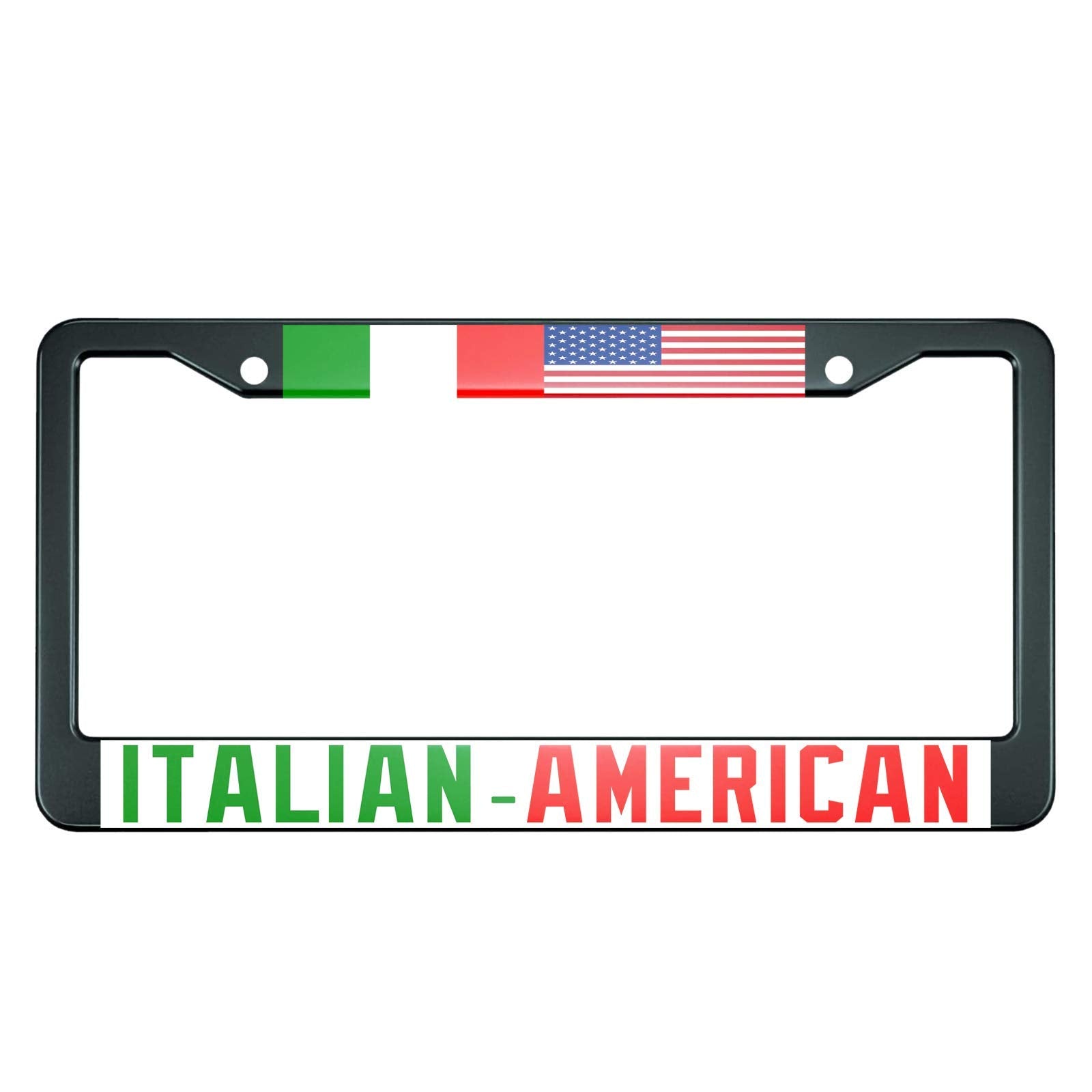 HOSNYE Italian American Flay License Plate Frame Symbol of Friendship Between The Two Countries Metal License Plate Cover Front 