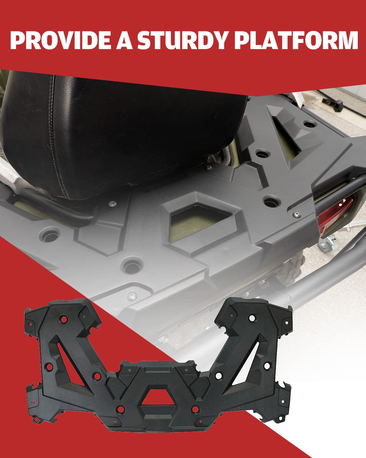 A & UTV PRO Rear Utility Rack for Polaris Sportsman 2014-2021, Black, 116x8x57.5cm, Plastic, OEM Replacement #2635059-070