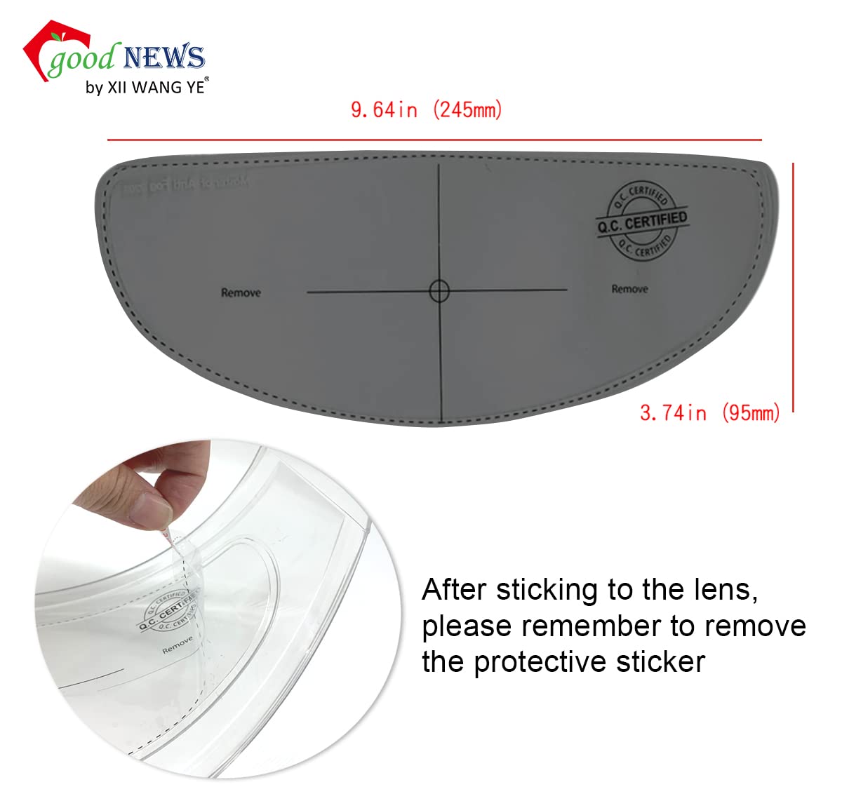 Xii Wy Universal Motorcycle Full Face Helmet Shield Anti Fog Film Polarized Grey Visor Lens Insert Fog Resistant Waterproof Sticker