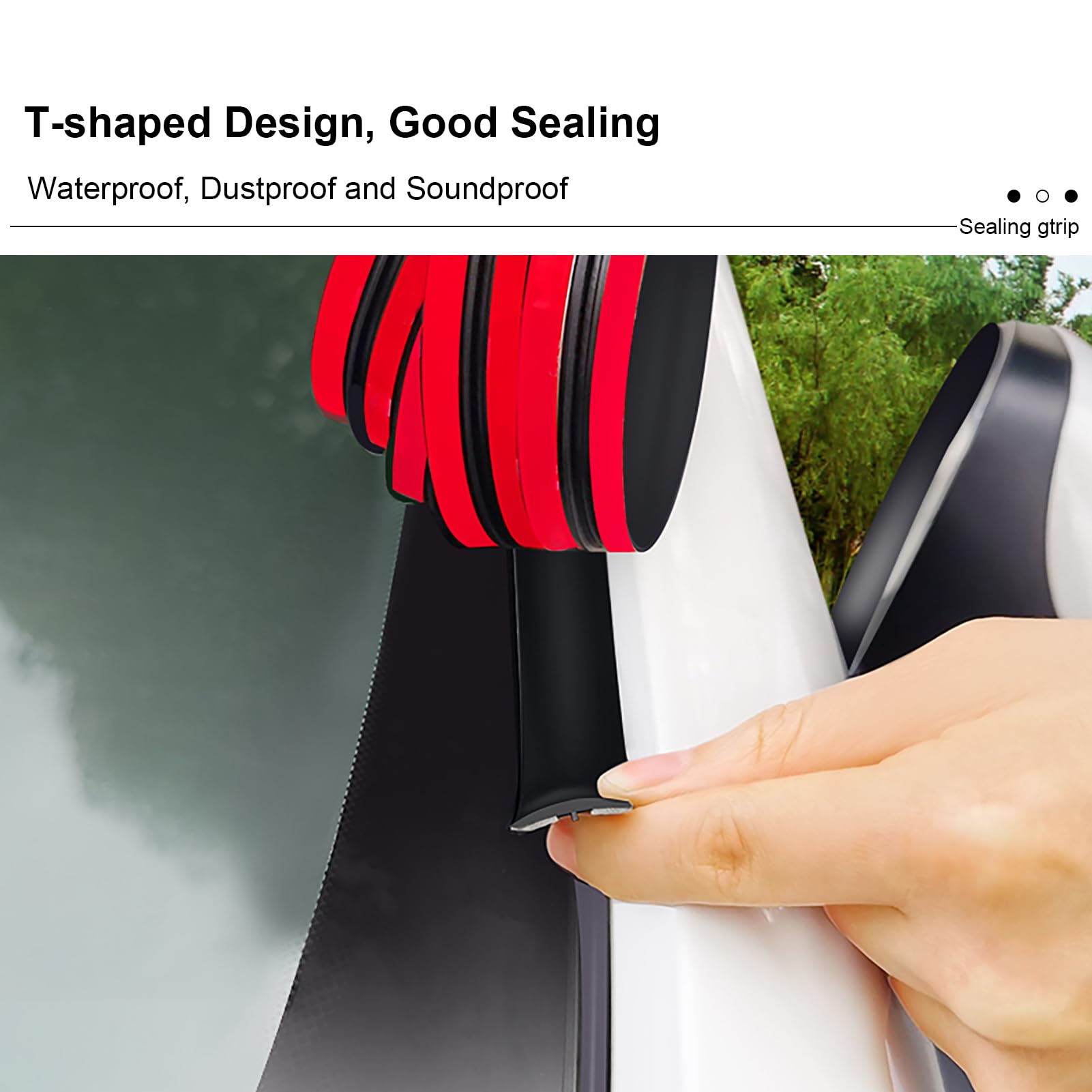 Car Weather Stripping 14Mm Car Windshield Weather Seal Rubber Stripping Trim Weatherstrip Adhesive T Shape Sunroof Seal Cover Le