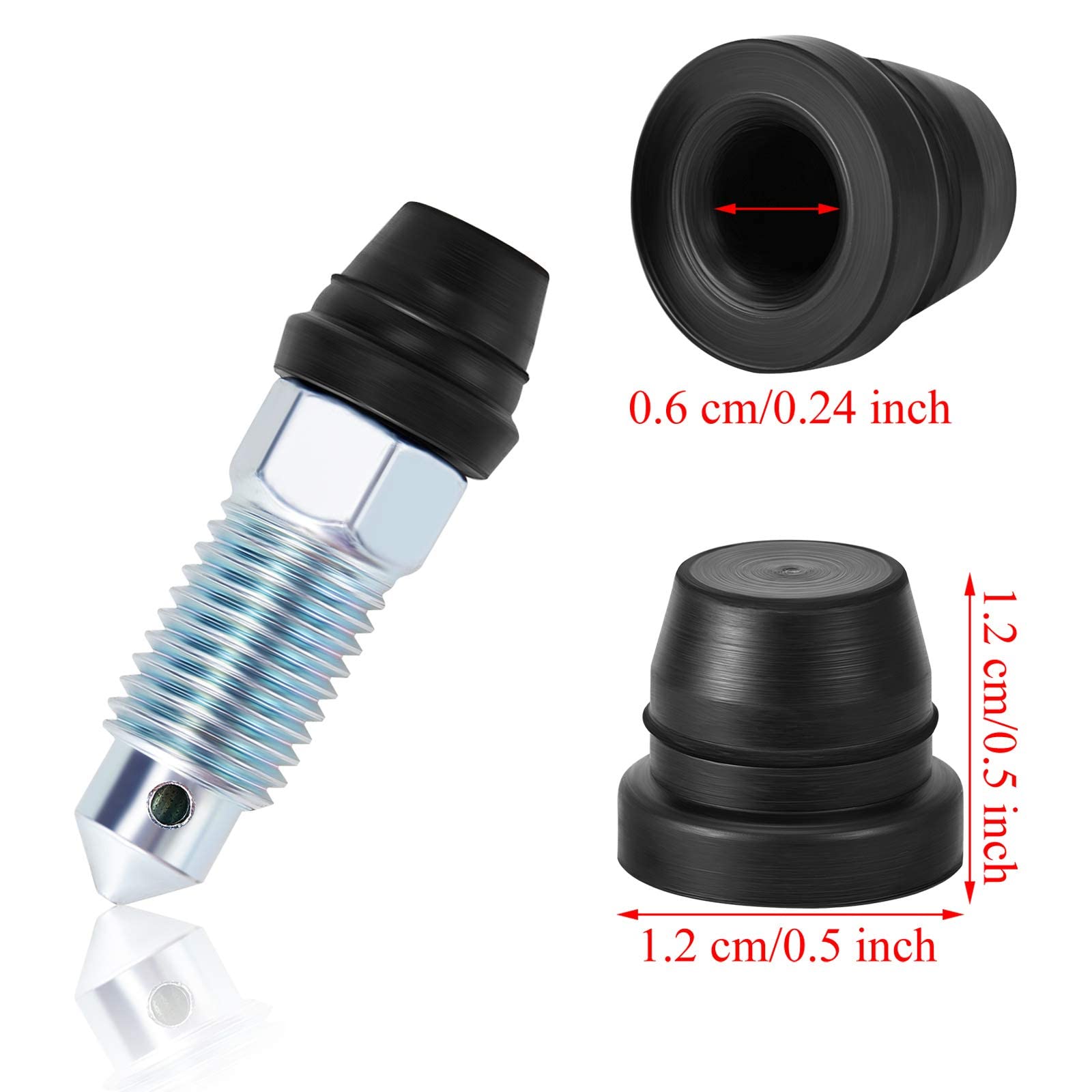 60 Pieces Brake Bleeder Screw Cap Grease Fitting Cap Rubber Dust Cover For Cars And Motorcycles