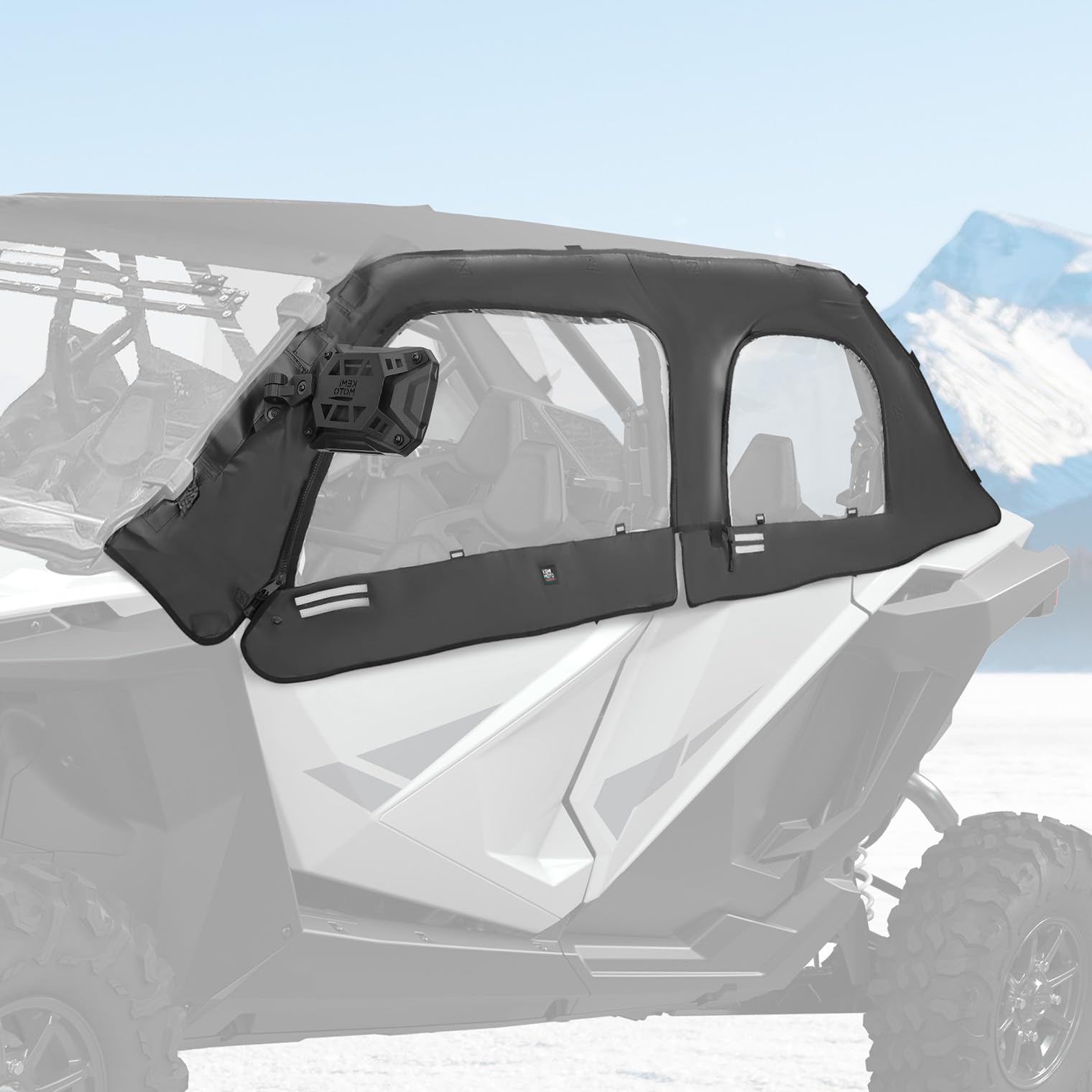 KEMIMOTO PRO XP4 Cab Enclosure Upper Doors, Upgraded Zipper UTV Soft Side Window Kit Replace 2884665 Compatible with 2020-2024 P