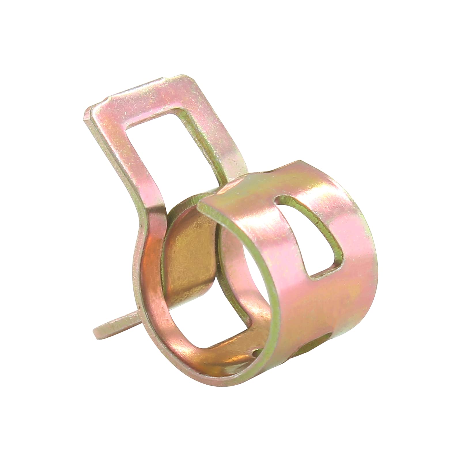 Rierdge 60 Pcs 6Mm Id Spring Band Type Clamps, 1/4'' Fuel Hose Clamps Fasteners, Golden Spring Hose Clip For Fuel Hose Line Wate