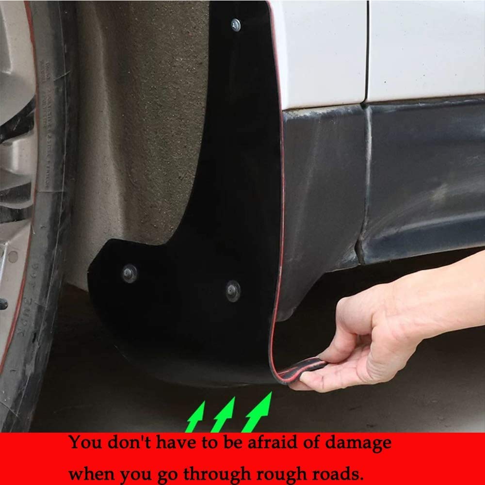 Aiydachy 4 pcs Rubber Car Mud Flaps - Universal Fit, Black Splash Guards, 43.5cm x 23cm x 0.5cm, Sports Model