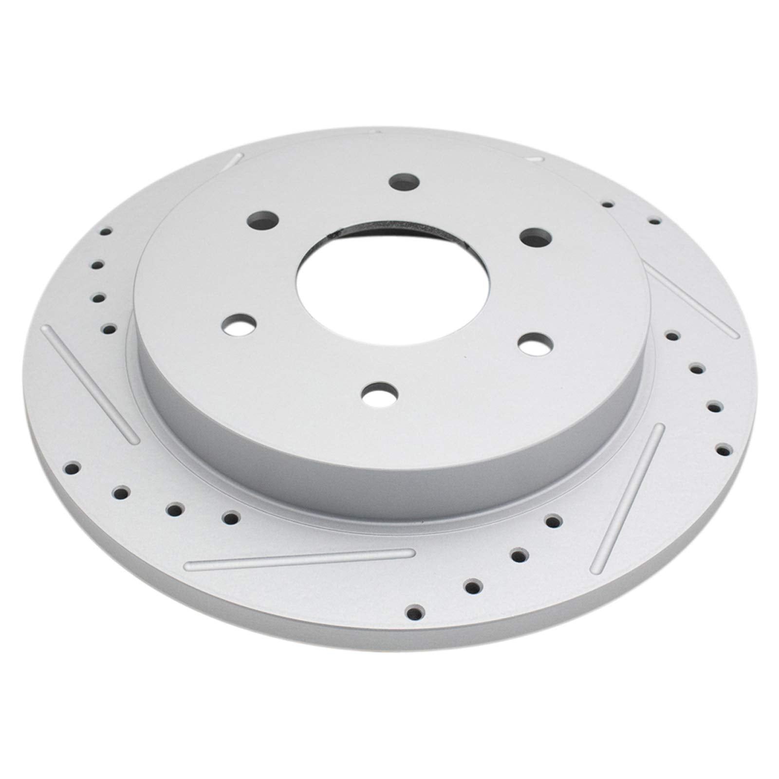Trq Rear Performance Brake Rotors Set Premium G-Coated Cross Drilled & Slotted Compatible With 2004-2010 Infiniti Qx56 2005-2019