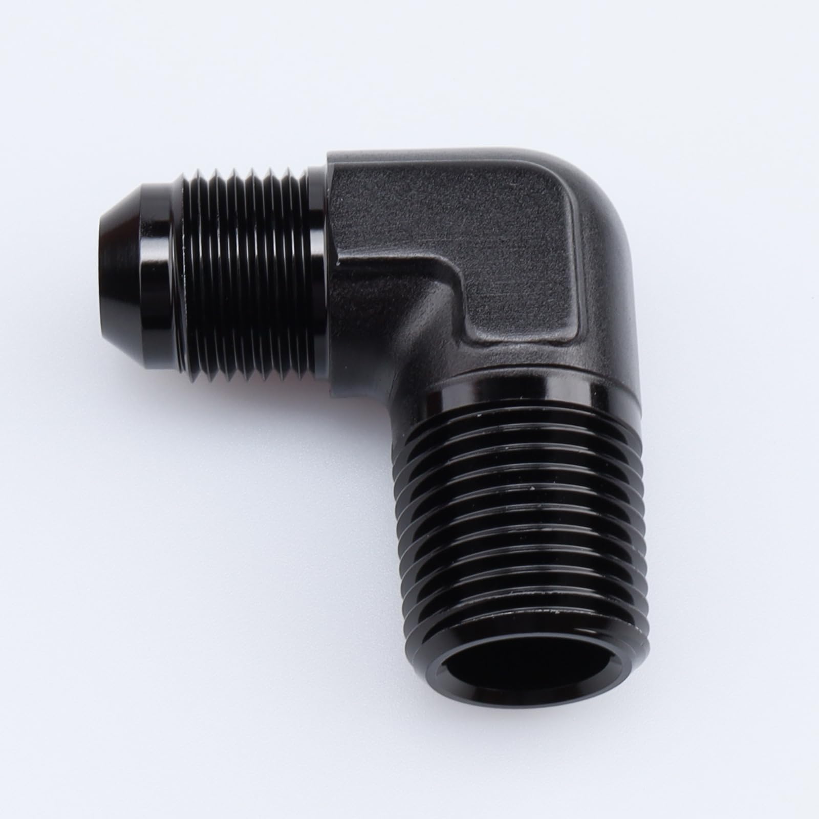 Ac Performance 90 Degree Elbow -6 An Male To 3/8'' Npt Male Fitting Adapter Connector Aluminum Black