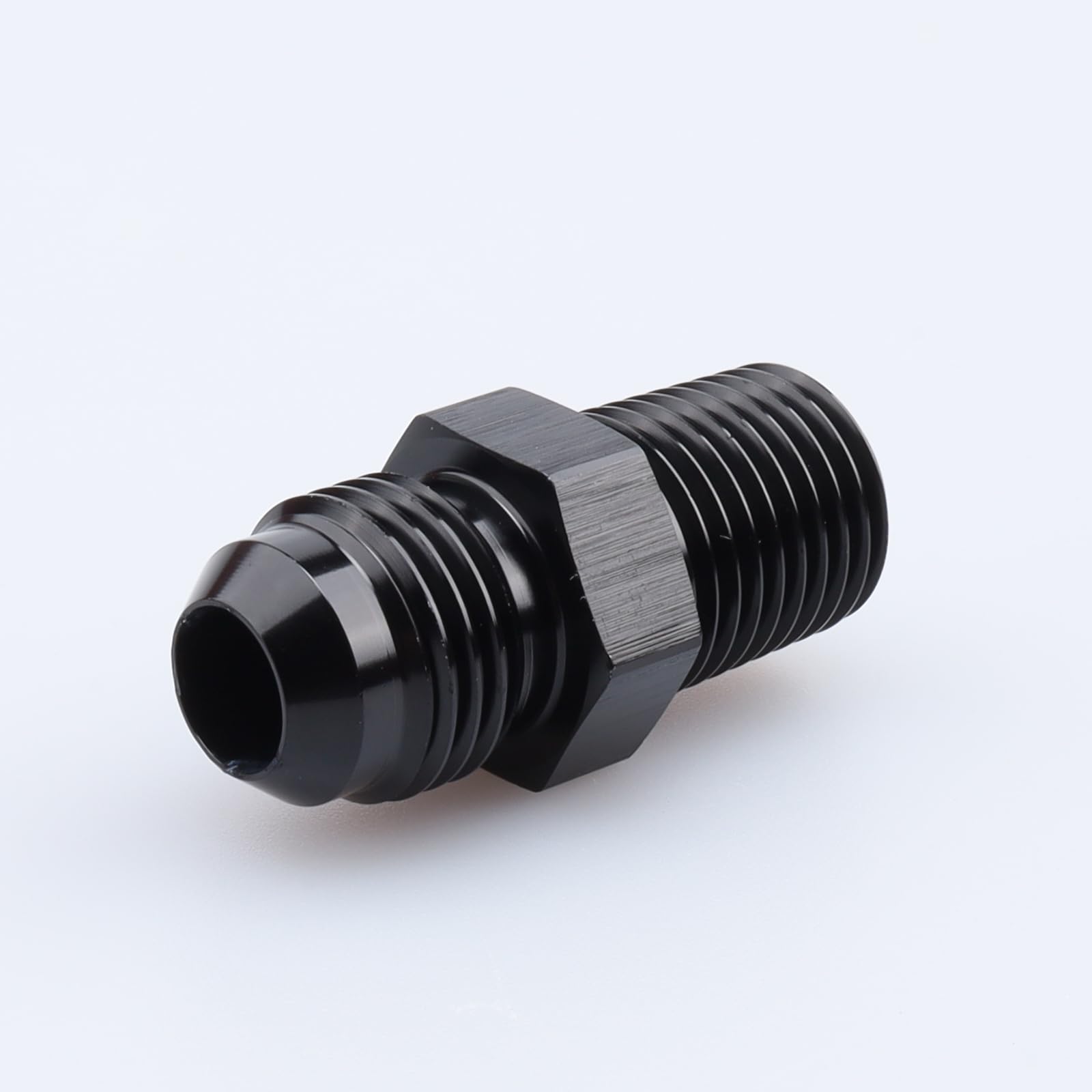 Ac Performance Male 1/4'' Npt To -6 An Flare Adapter Straight Aluminum Black