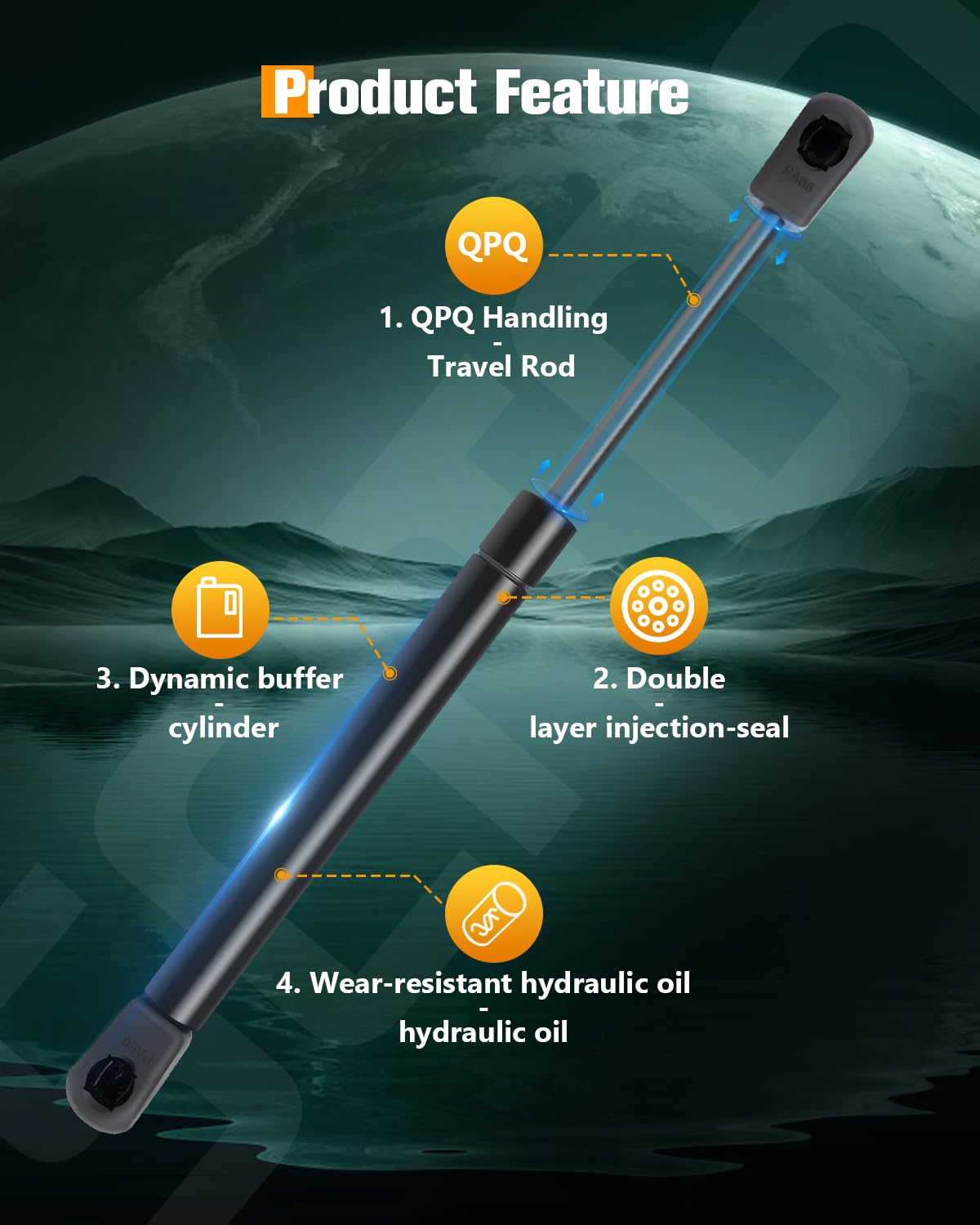 Scitoo 4031 2Pcs Lift Supports 9.95'' Fit For Chrysler For Sebring 1997-2000 Shock Struts Trunk