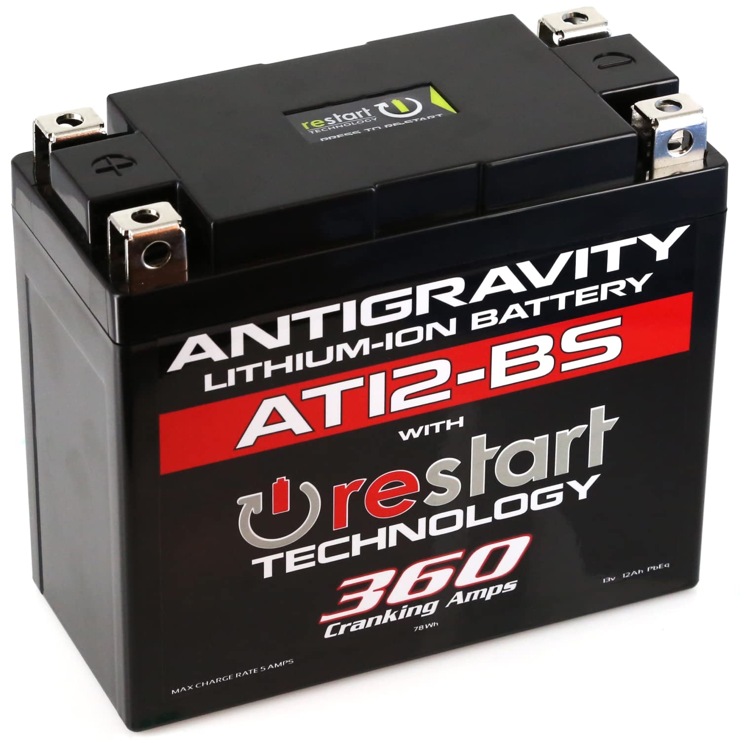 Antigravity Batteries AT12-BS Performance Lithium Battery 12V with Built-In Jump Starter - High-Performance Lithium Powersport B