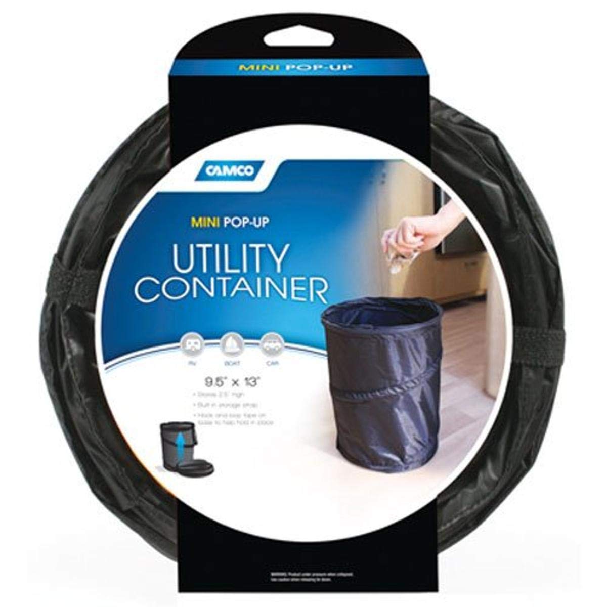 Camco 42903 Rv Mini Pop-Up Utility Container, Black