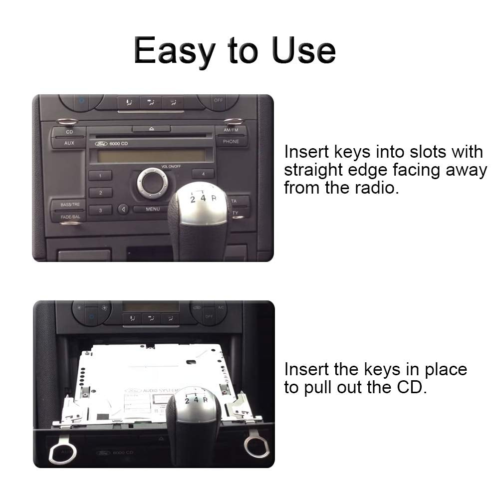 Radio Removal Tool Key And Removal Pry Tool Kit U-Shaped Set For Ford, Volkswagen, Audi, And Mercedes, Most Car Cd Dvd Audio Fre