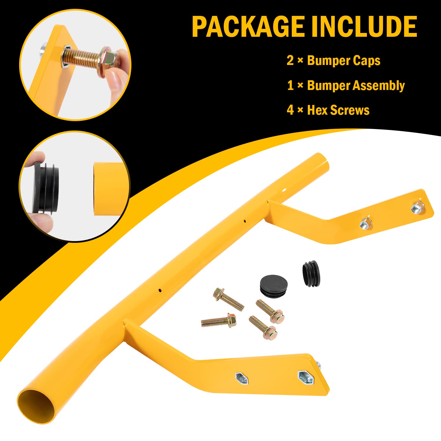 USSKYBOY Yellow Front Bumper Kit for CUB Cadet GT XT1 XT2 50, Model 19A30020100, Alloy Steel