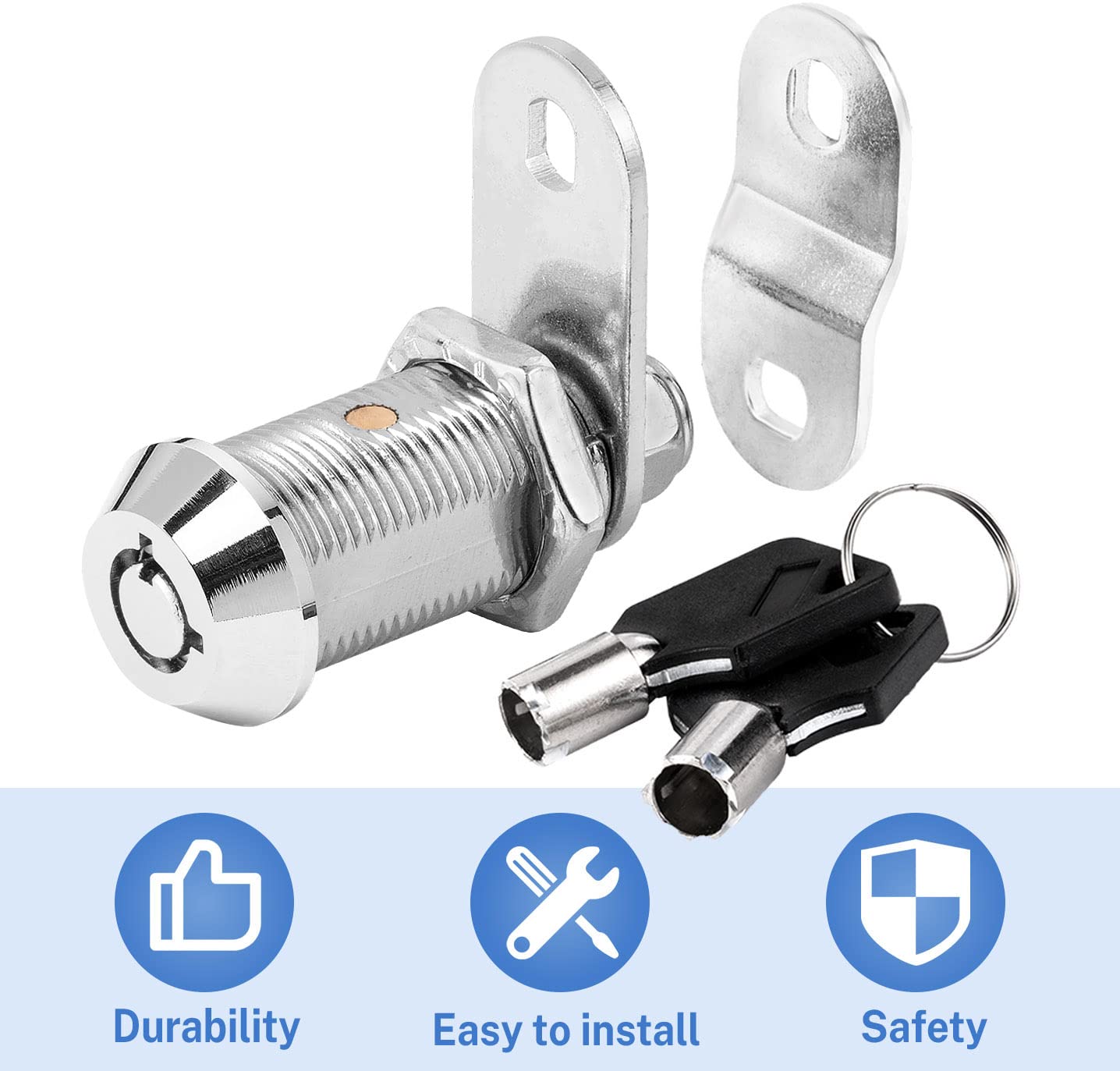 Sissinda RV Storage Locks Keyed Alike, 1-1/8" Chrome Metal, 6-Pack for Camper Trailer