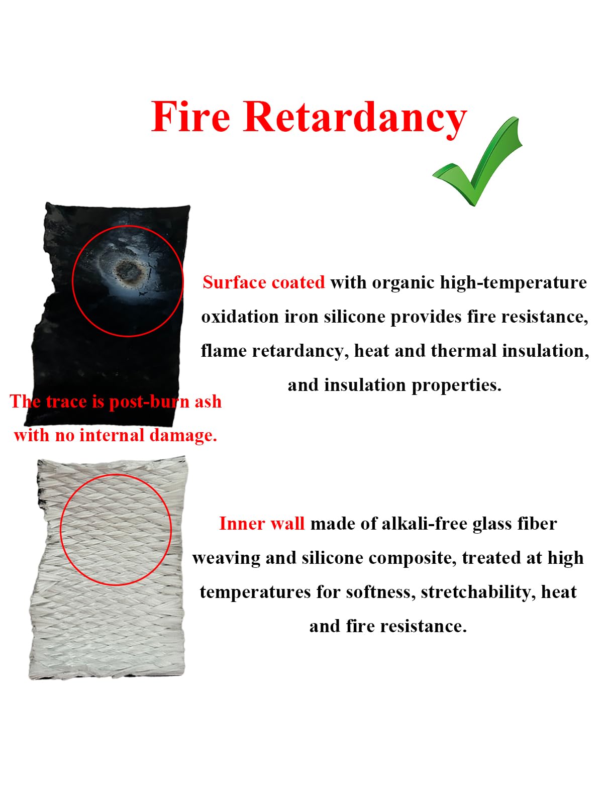 Yamakato 5/8'' Id Heat Shielded Fire Thermo Armor Fire Sleeve Silicone Coated Fiberglass Heat Protection W/ 3 Clamps For Automot