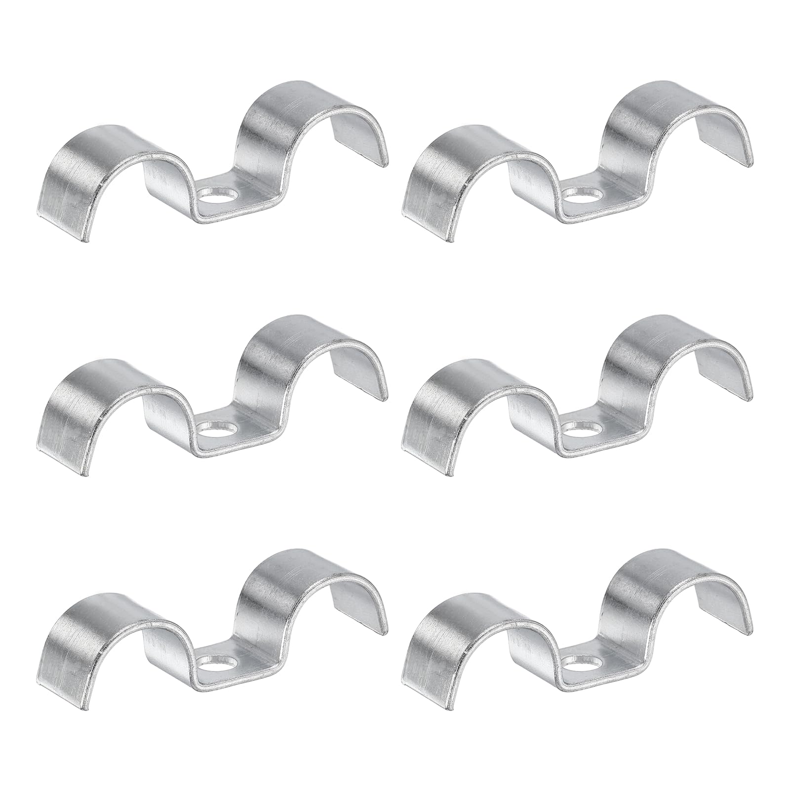 HARFINGTON 6Pcs Stainless Steel Double Line Clamp 18 mm / 11/16 inch Fuel Lines Clips M-Shape Mounting Clip for Brake Fuel Lines