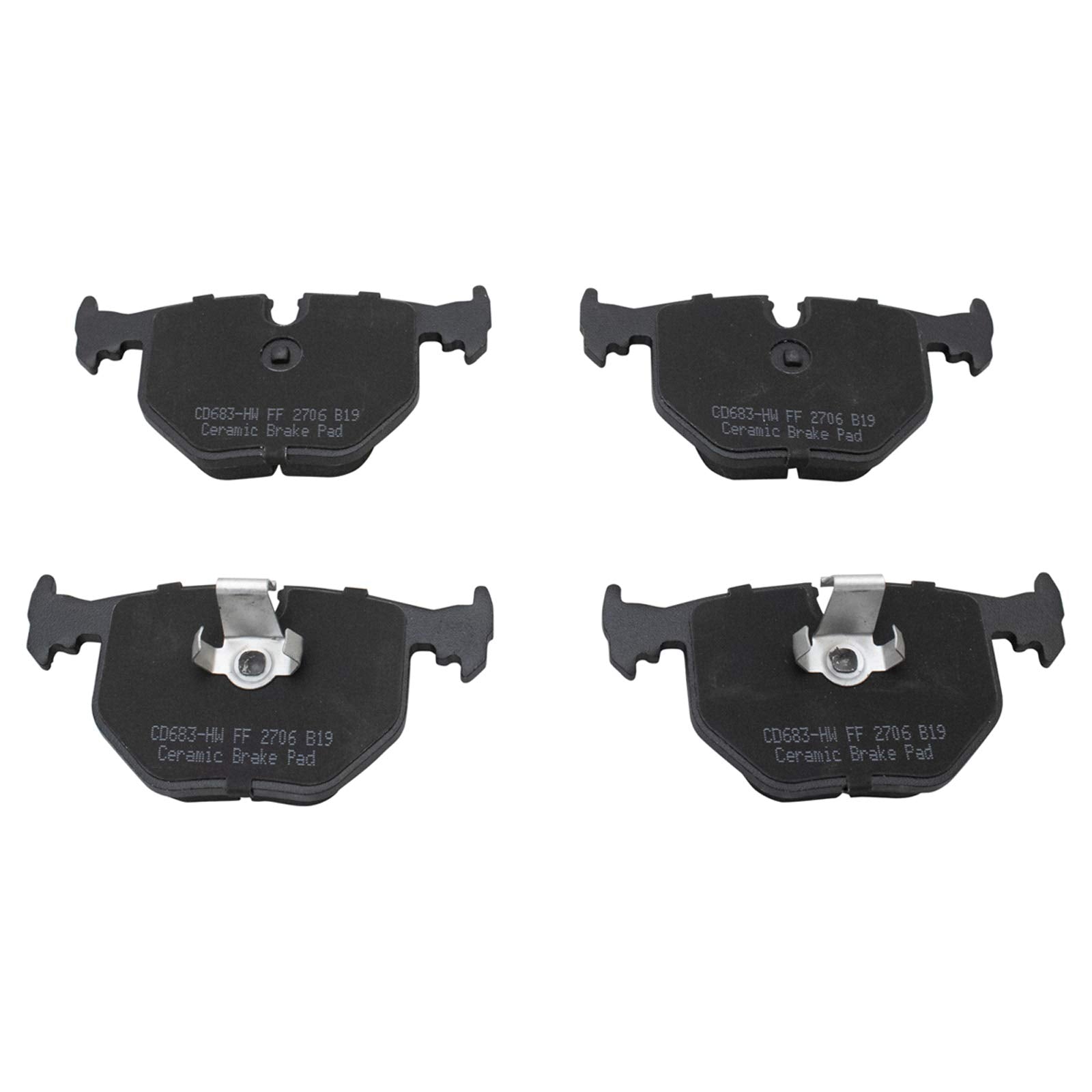 Trq Rear Brake Pad & Rotor Kit Brake Pads Brake Rotor Ceramic Premium G-Coated Compatible With 2000-2006 Bmw X5